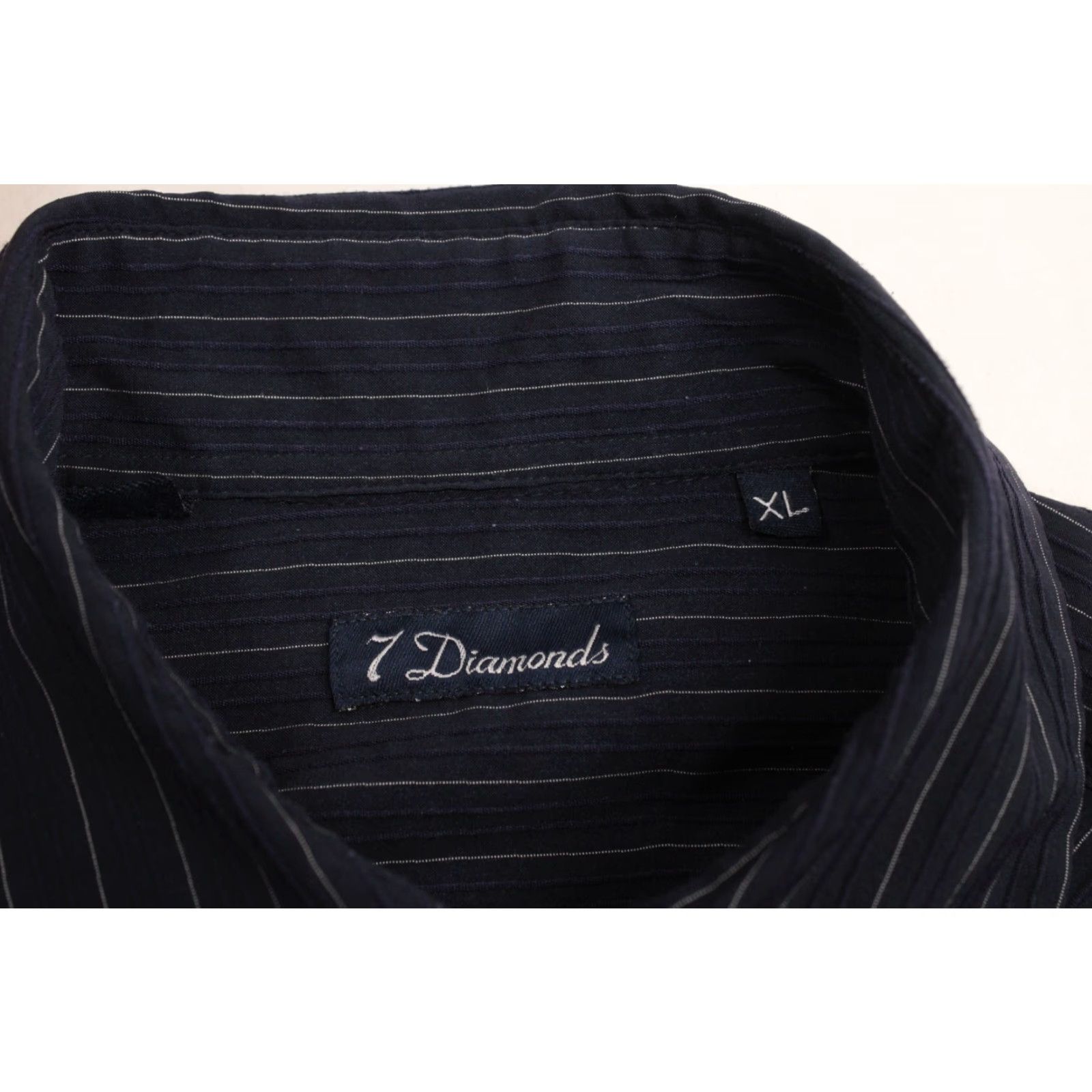 Vintage 7 Diamonds Shirt Men XL Blue Long Sleeve Textured Button-Up Cowboy Size US XL / EU 56 / 4 - 6 Thumbnail