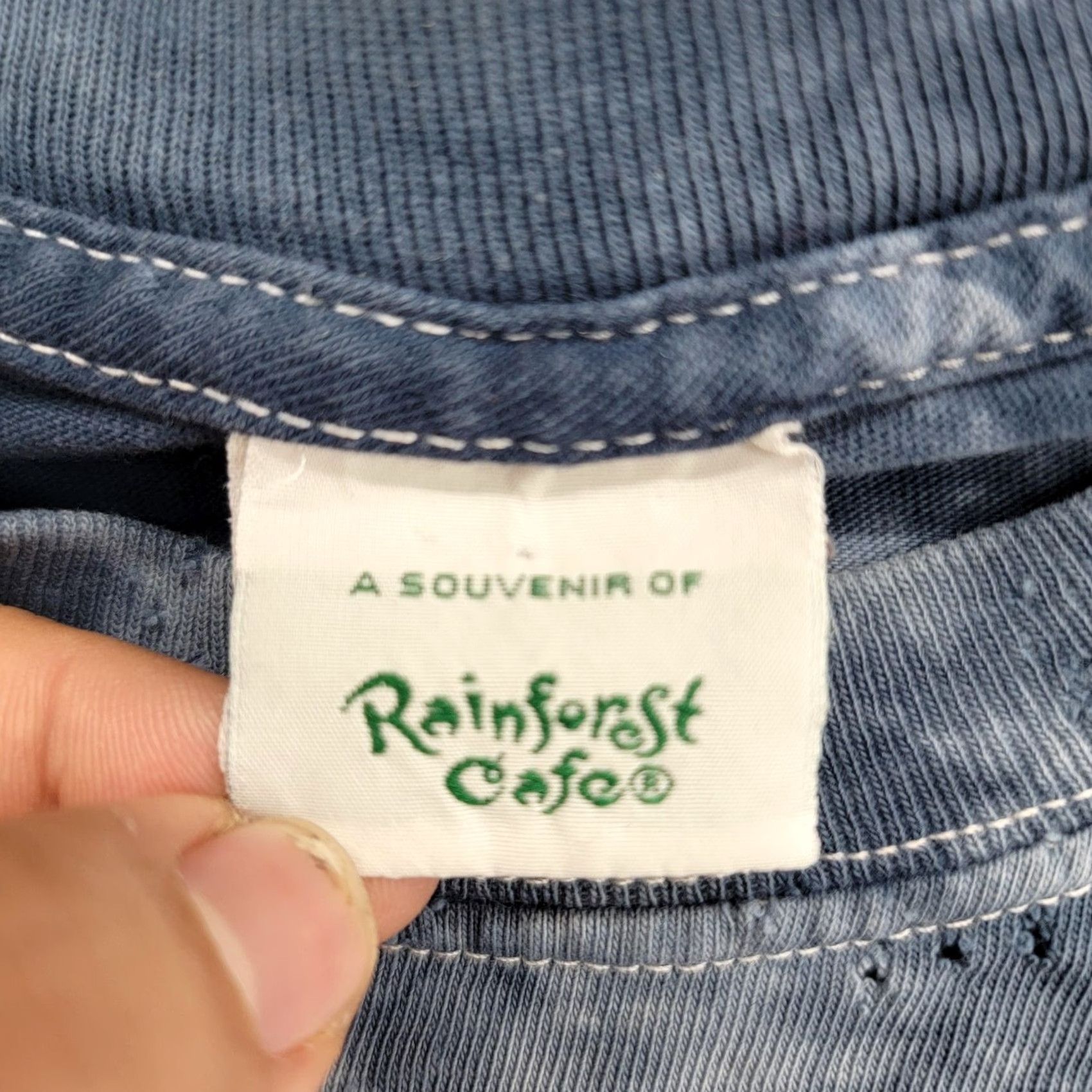 Vintage Rainforest Cafe Shirt Mens Small Blue Tie Dye White Tiger Graphic Galveston Size US M / EU 48-50 / 2 - 5 Thumbnail