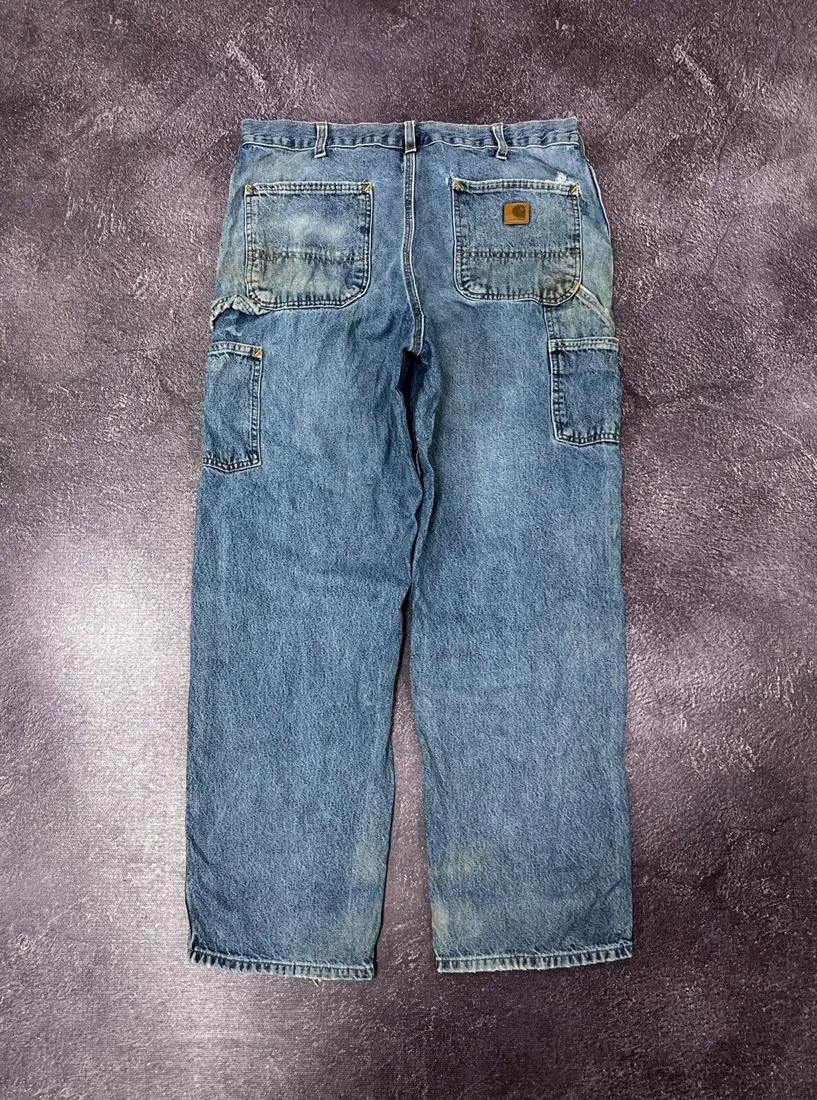 Carhartt Vintage 90s Carhartt USA Faded Blue Work Hype Baggy Jeans Size US 36 / EU 52 - 1 Thumbnail
