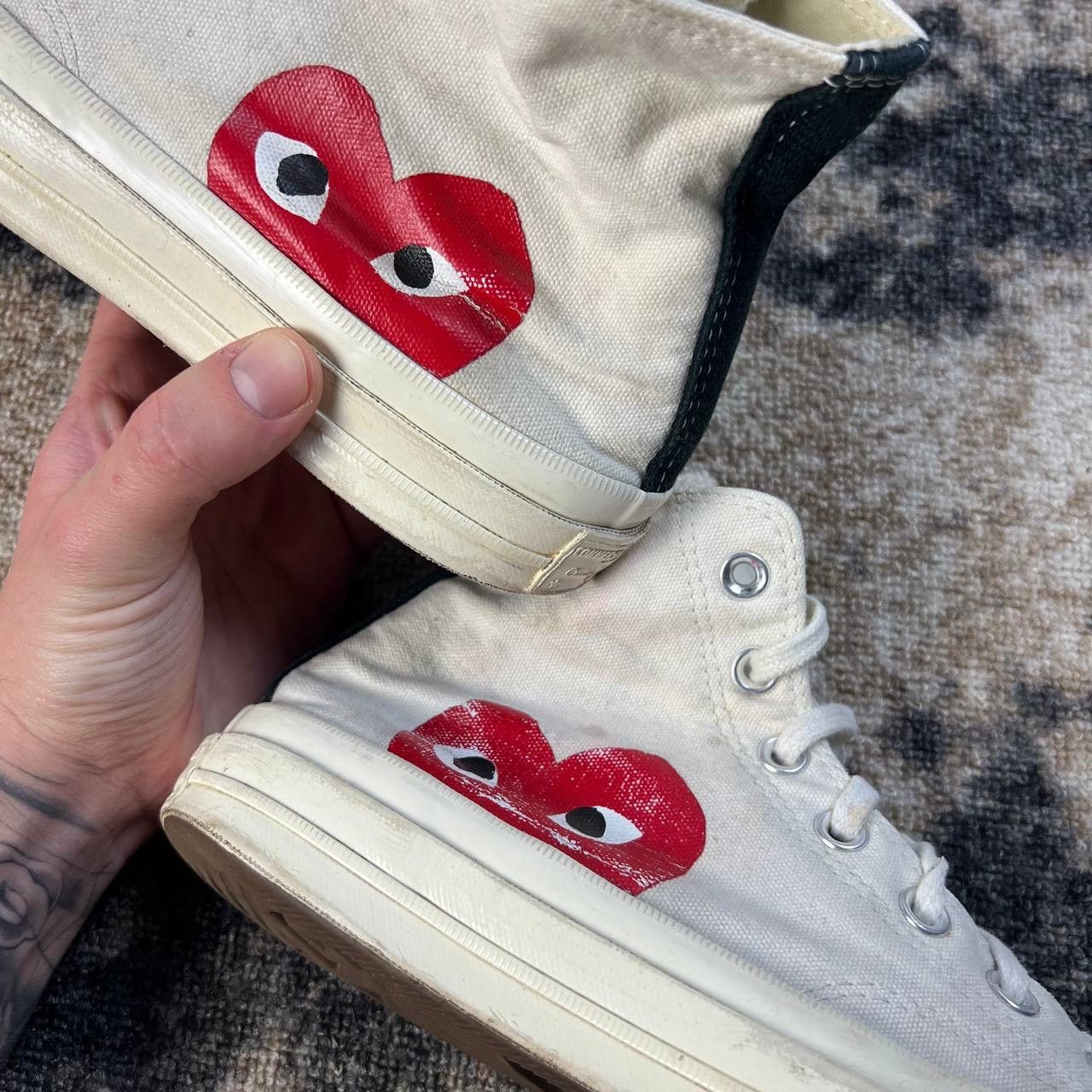 Comme des Garcons PLAY × Converse Converse x Comme Des Garcons PLAY Hi Top Sneakers Size US 8 / IT 38 - 5 Thumbnail
