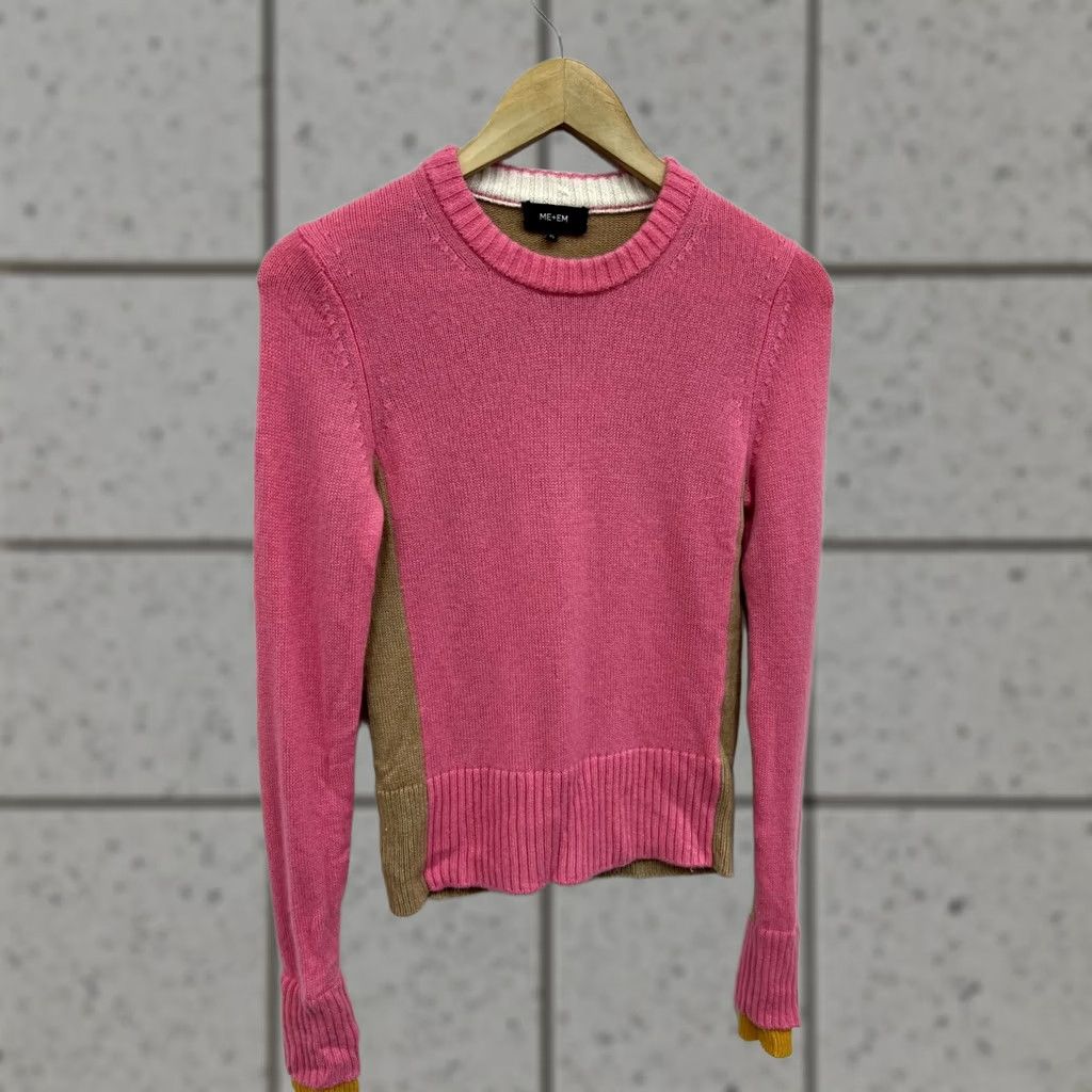 ME+EM Me+Em Wool Cashmere Color Block Sweater Jumper XS Women Crew Neck Long Sleeve Multicolor Pullover Shirt Knitted Knit Fashion Decade -Mens? Size XS / US 0-2 / IT 36-38 - 1 Thumbnail