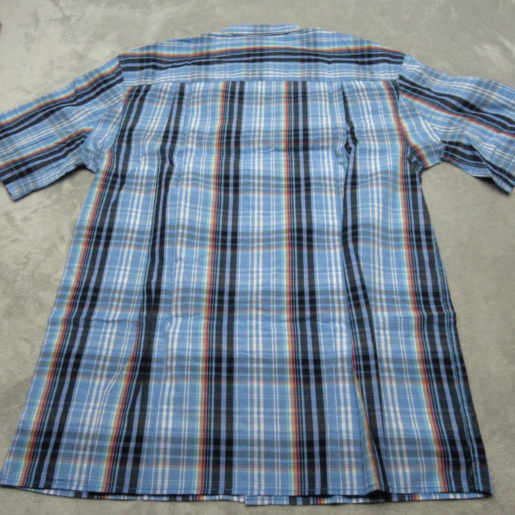 Vintage Duluth Trading Shirt Mens Tall M Blue Plaid Cotton Short Sleeve Button-Up Relaxed Fit Pocket Size US M / EU 48-50 / 2 - 2 Thumbnail