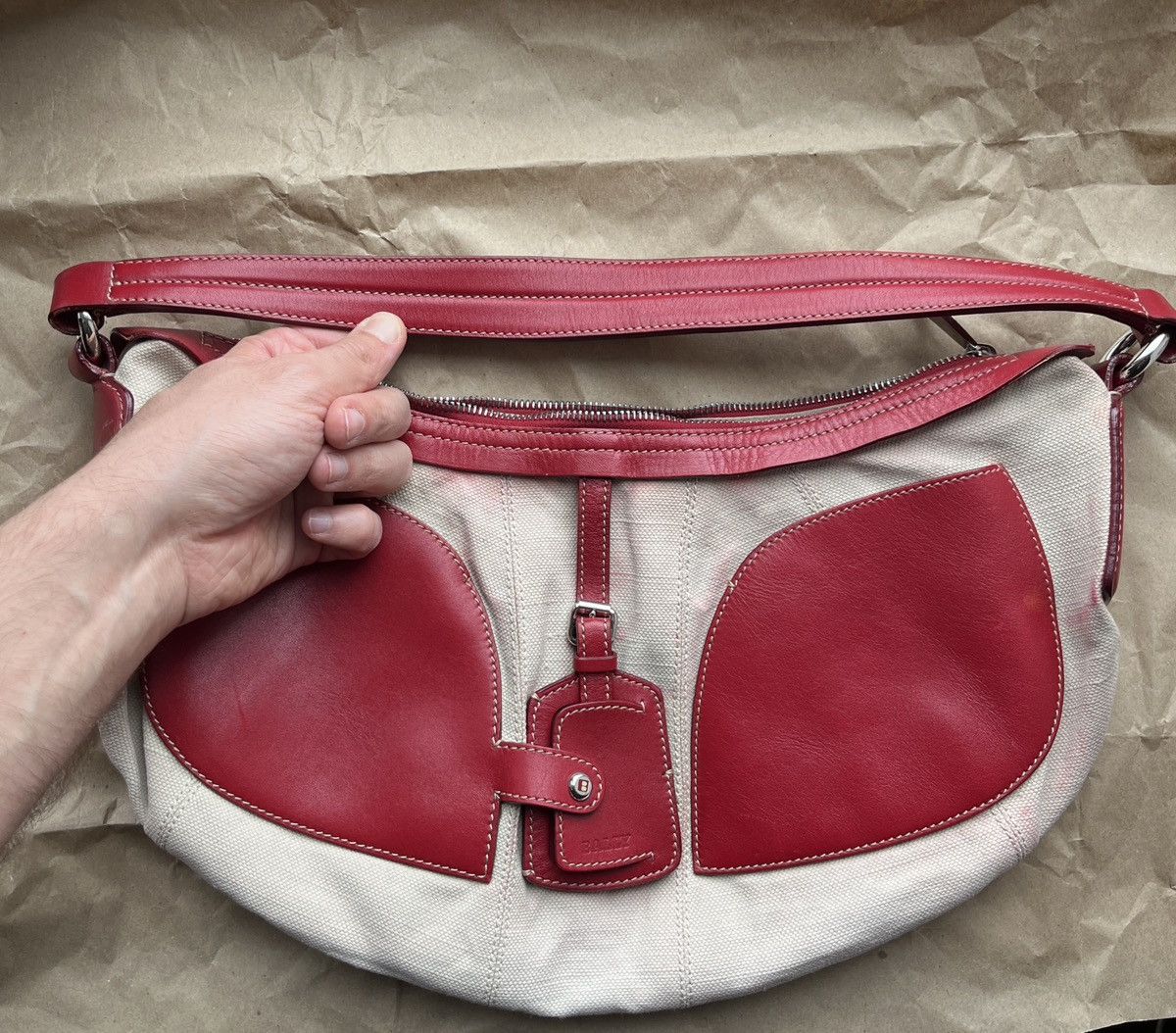 Bally BALLY Canvas Leather Hobo Bag Size ONE SIZE - 9 Thumbnail
