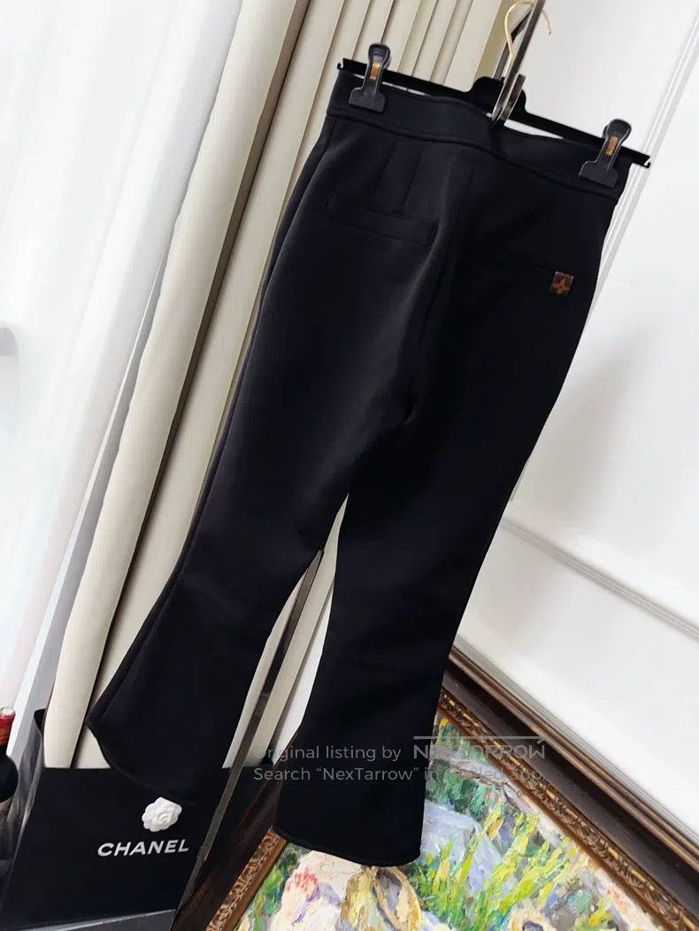 Louis Vuitton Louis Vuitton Black bell-bottom trousers Size 35" - 2 Thumbnail