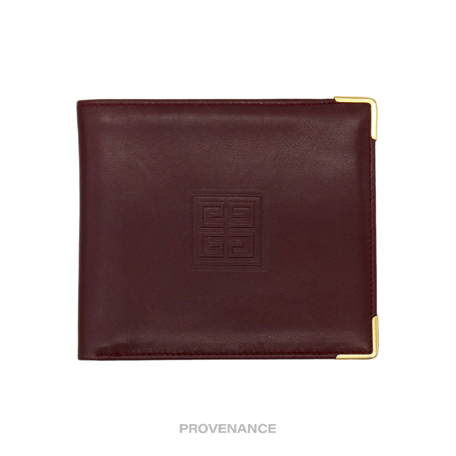 Givenchy 🔴 Givenchy Logo Bifold Wallet - Burgundy Leather Size ONE SIZE - 1 Thumbnail