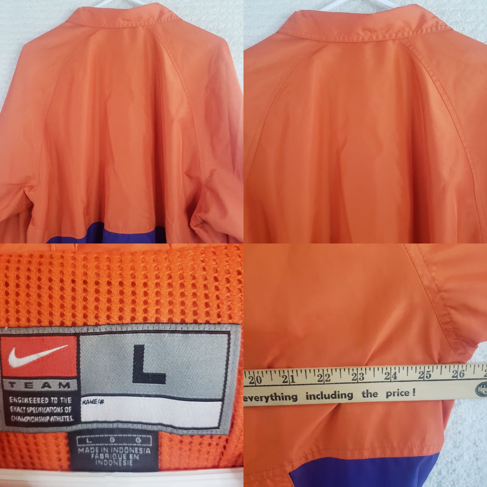 Nike Nike Team Clemson Tigers Windbreaker Jacket Men L Orange Full Zip DriFit Size US L / EU 52-54 / 3 - 9 Thumbnail