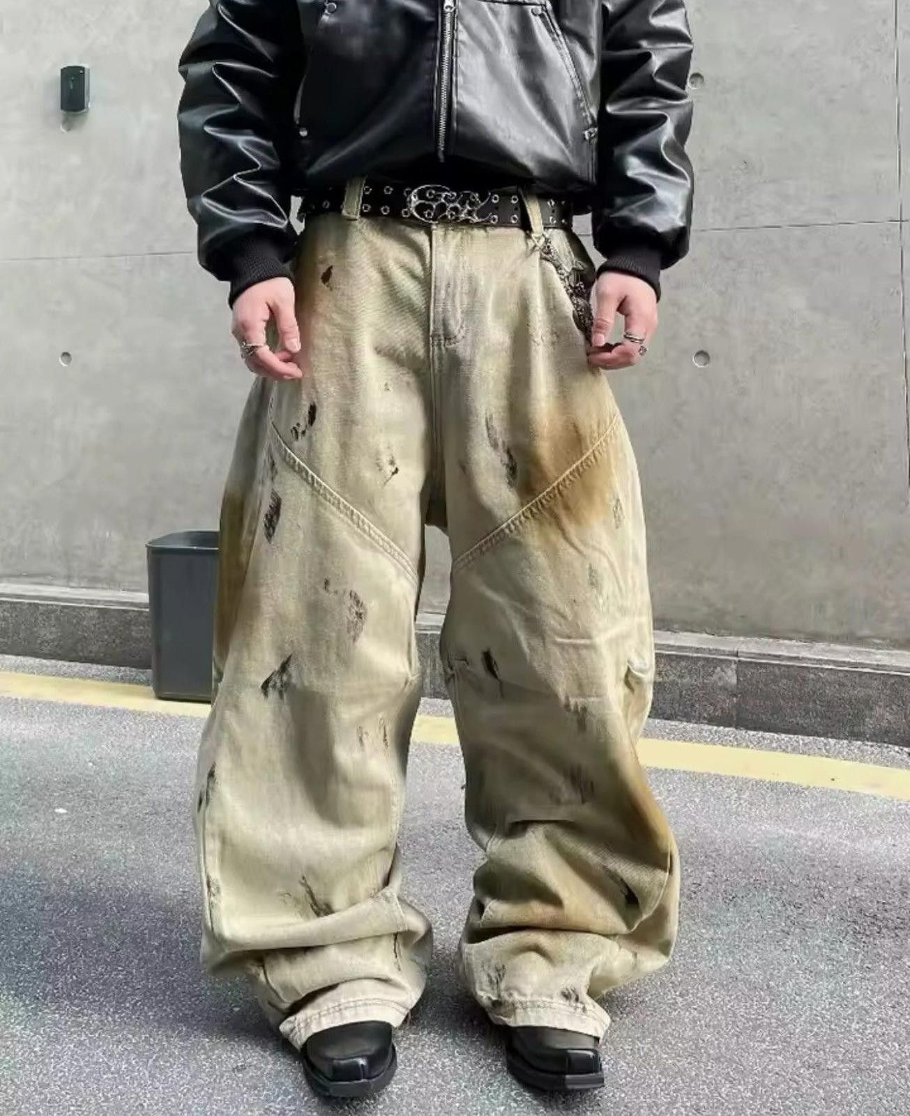 Vintage Distressed Wide Leg Cargo Pants Size US 32 / EU 48 - 2 Thumbnail