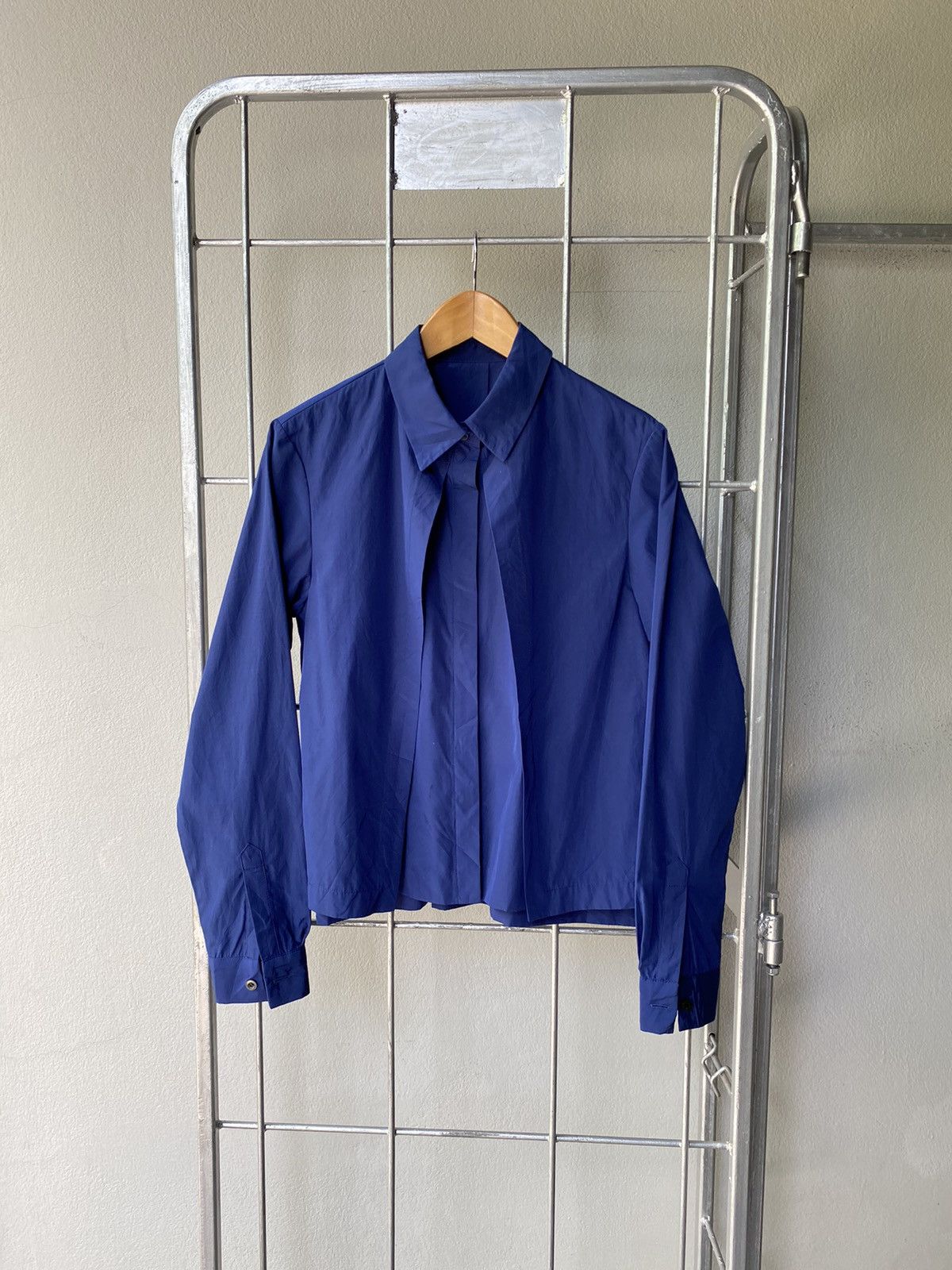 Japanese Brand Avant Le Temps Women Navy Blue Long Sleeve Shirt Size XS / US 0-2 / IT 36-38 - 1 Thumbnail