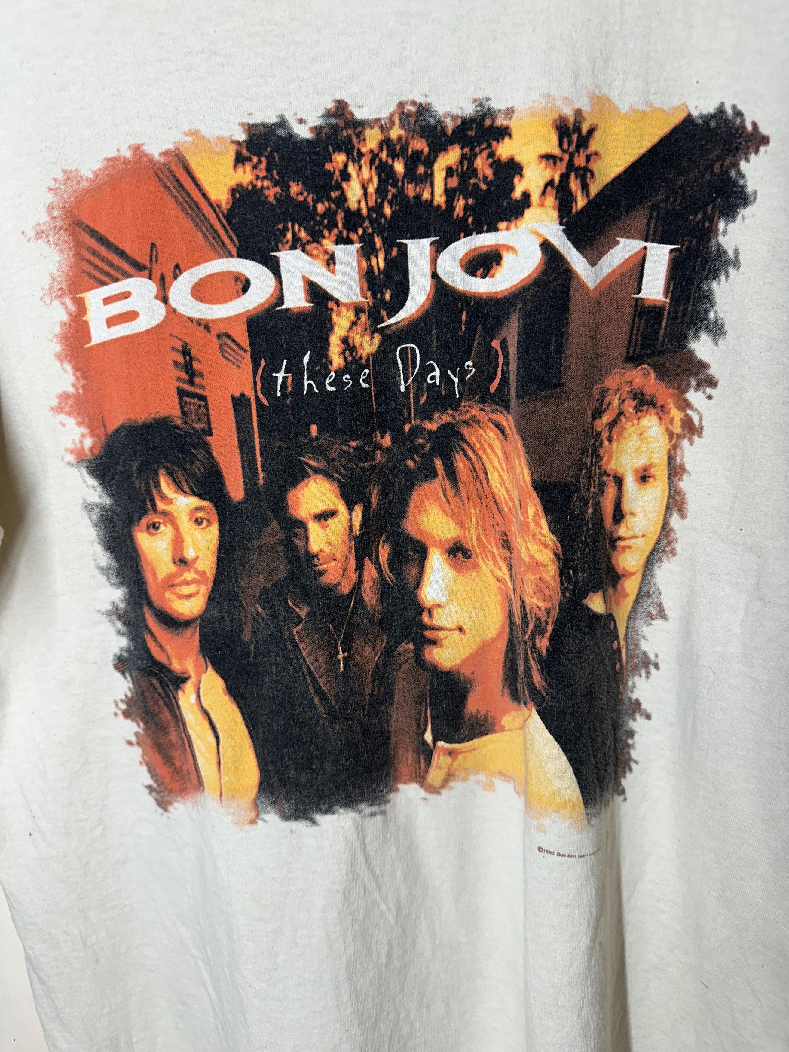 1995年 BON JOVI Tシャツ NICEMAN BROCKUM バンド 1995 Bon Jovi 'these Days' XL Band T-shirt. Brockum