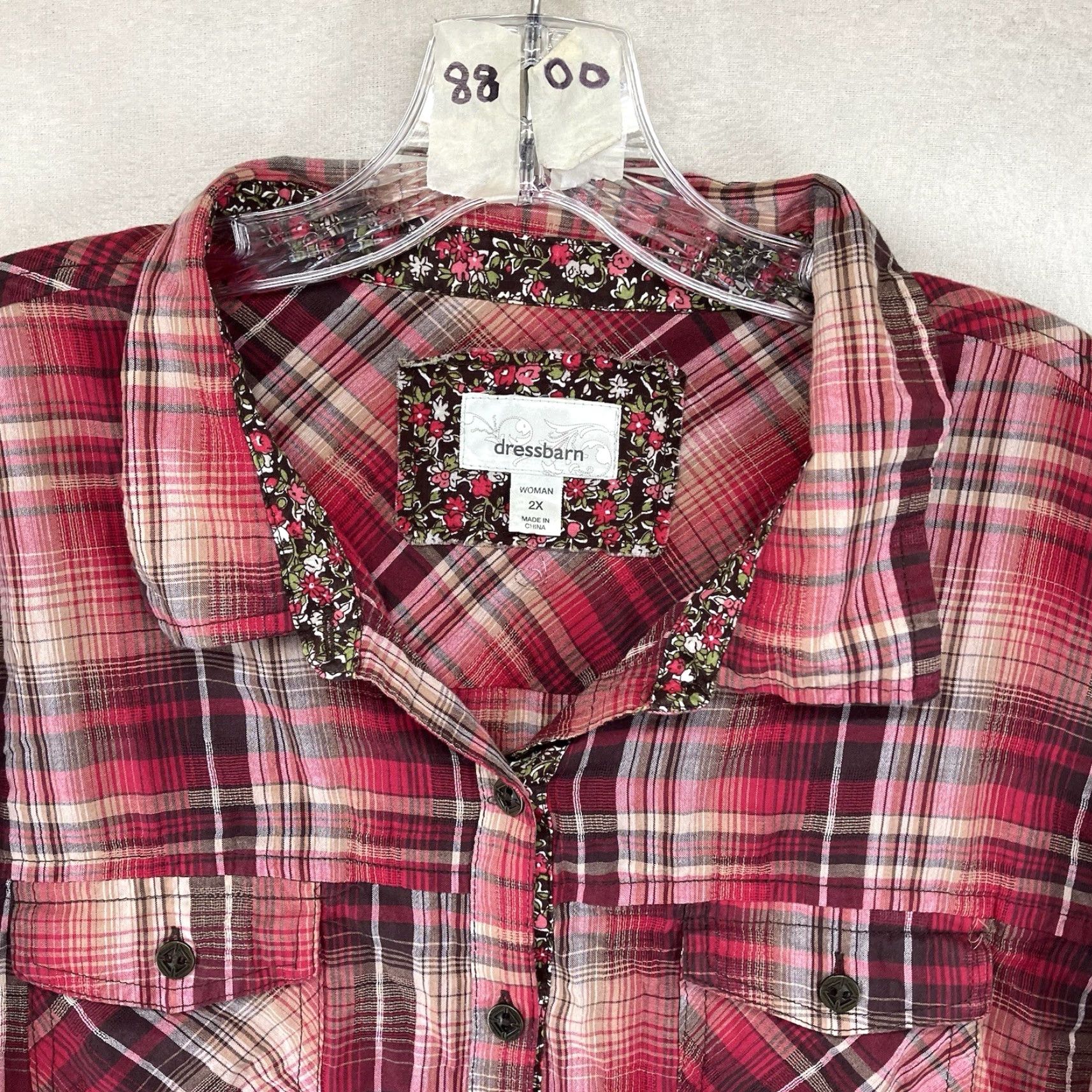 Vintage VINTAGE Woman Within Women's Long Sleeve Plaid Shirt 2X Red Casual Western Farmcore Size XXL / US 16-18 / IT 52-54 - 4 Thumbnail