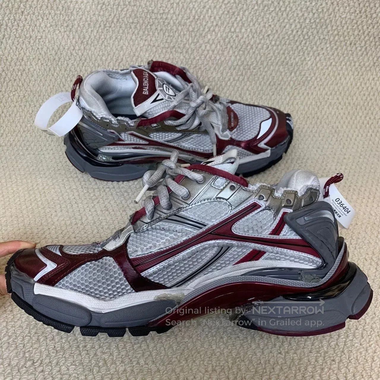 Balenciaga balenciaga runner lifestyle shoes in white gray red. Size US 10 / EU 43 - 7 Thumbnail
