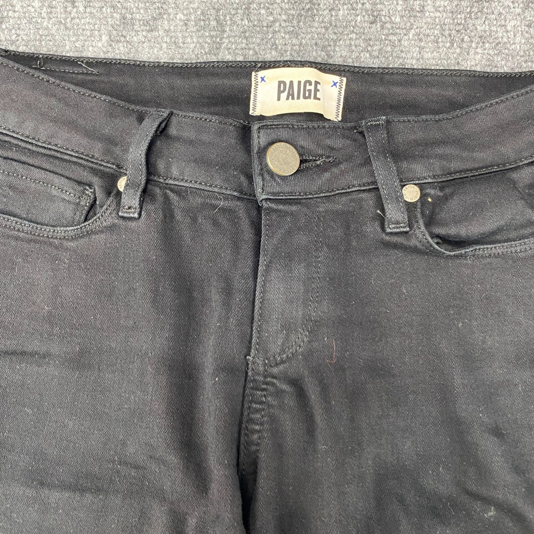 Paige Paige Verdugo Jeans Womens 26 Black Mid Rise Stretch Denim USA Made Ultra Skinny Size 26" / US 2 / IT 38 - 2 Thumbnail