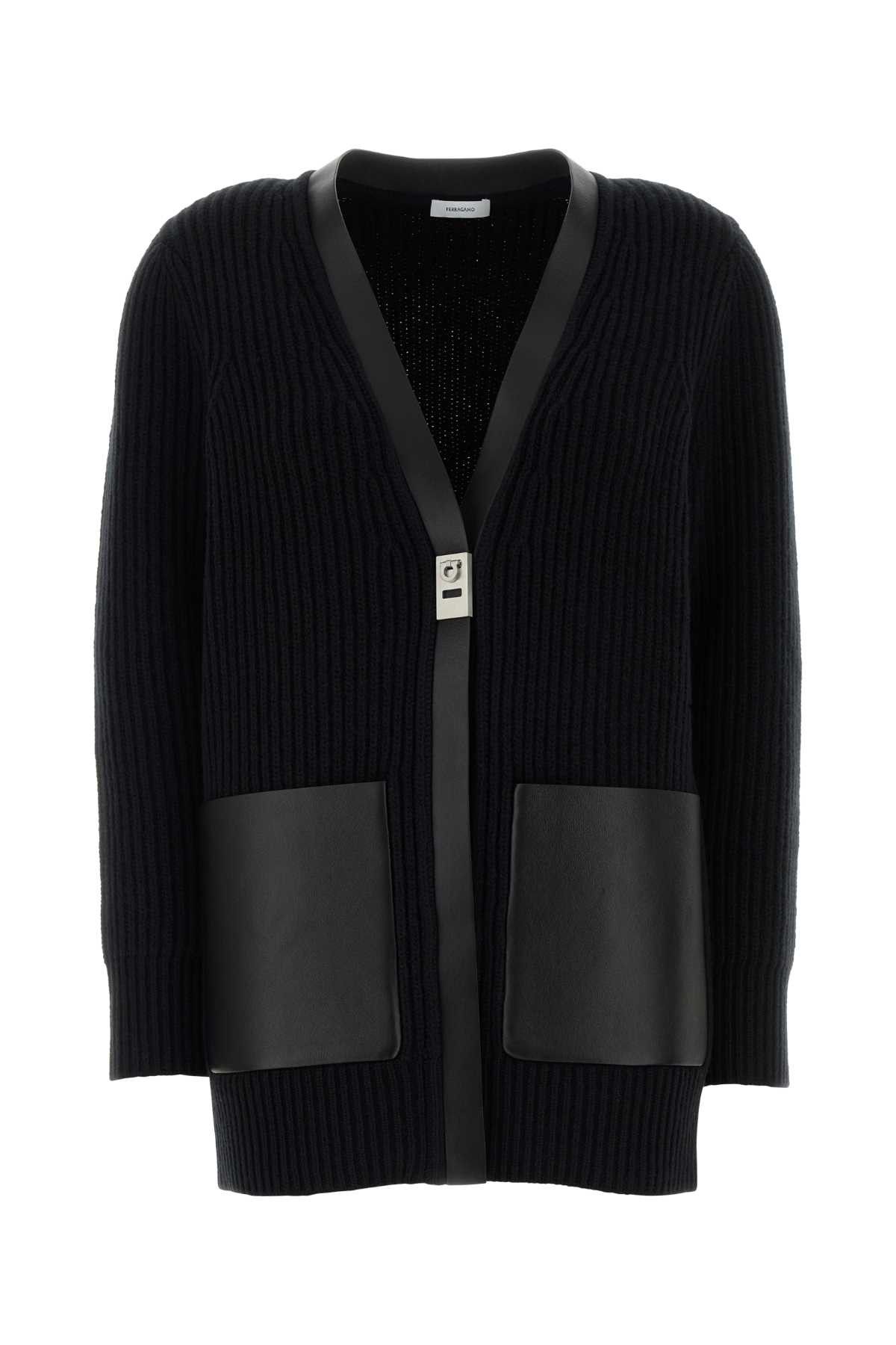 Salvatore Ferragamo Black Wool Cardigan Size XS / US 0-2 / IT 36-38 - 1 Thumbnail