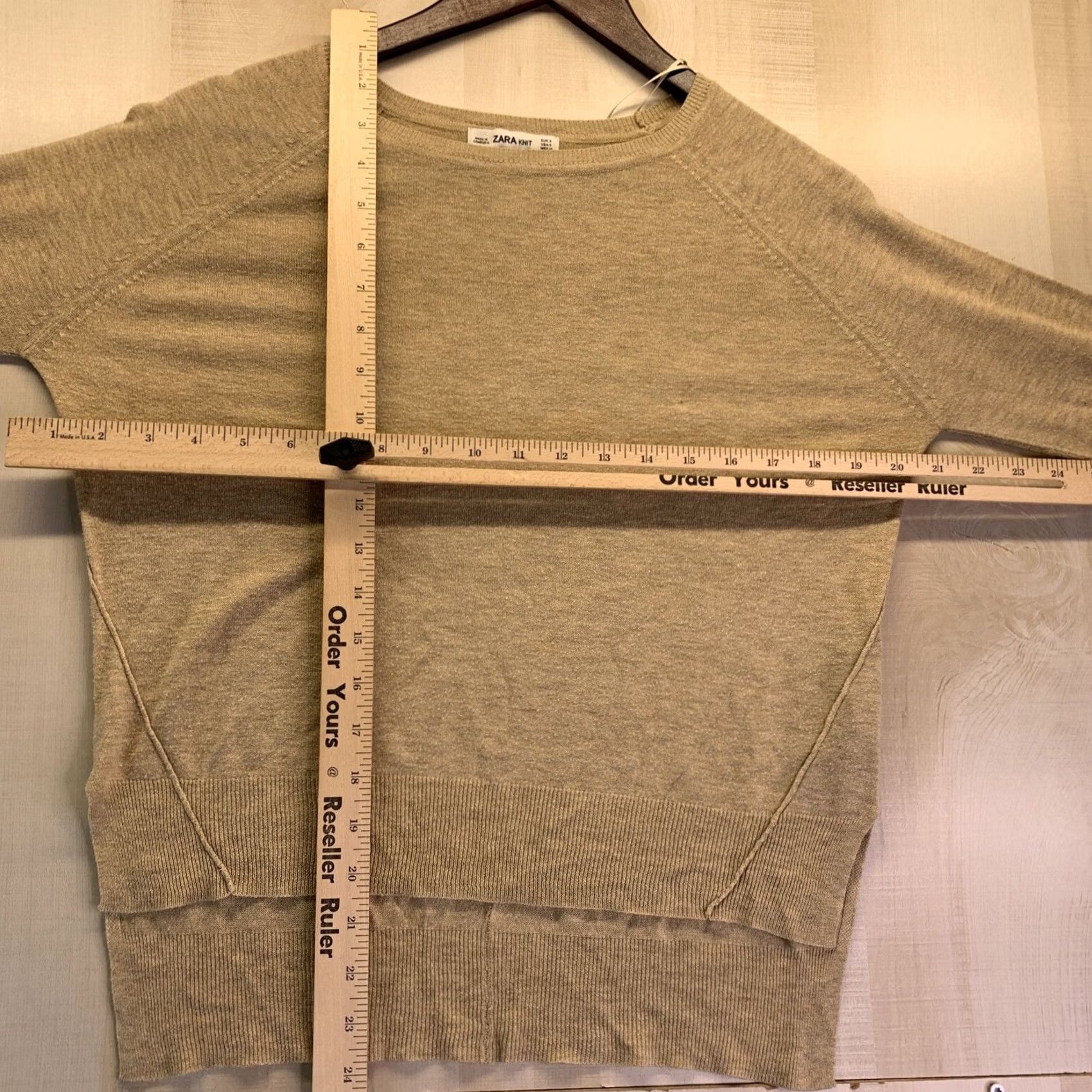 Zara Zara Sweater Women’s S Beige Knit Long Sleeve Crop Round Neck Pullover Size S / US 4 / IT 40 - 6 Thumbnail