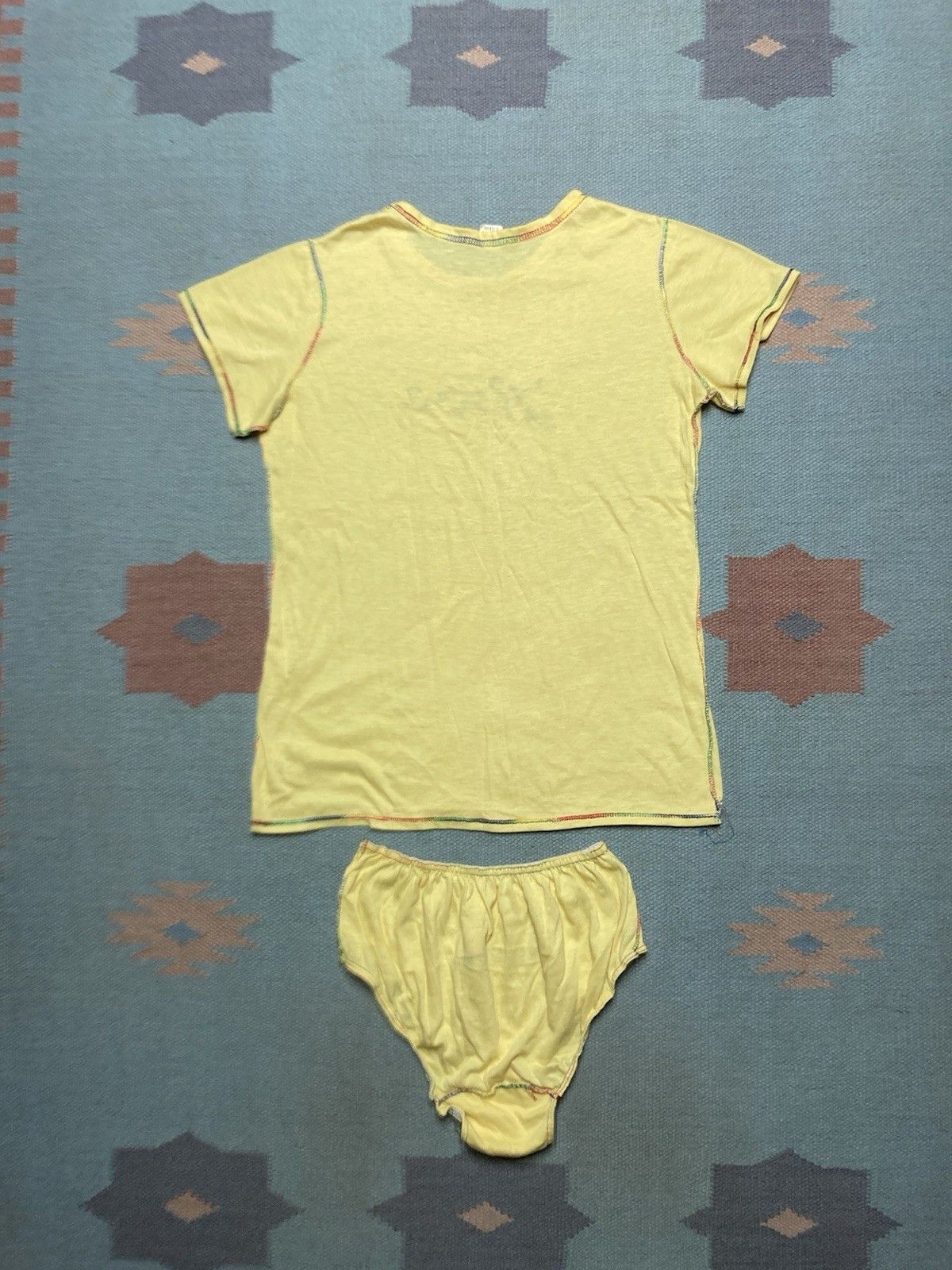 Vintage 70s t shirt & underwear set women’s briefs love rainbow L Size L / US 10 / IT 46 - 5 Thumbnail