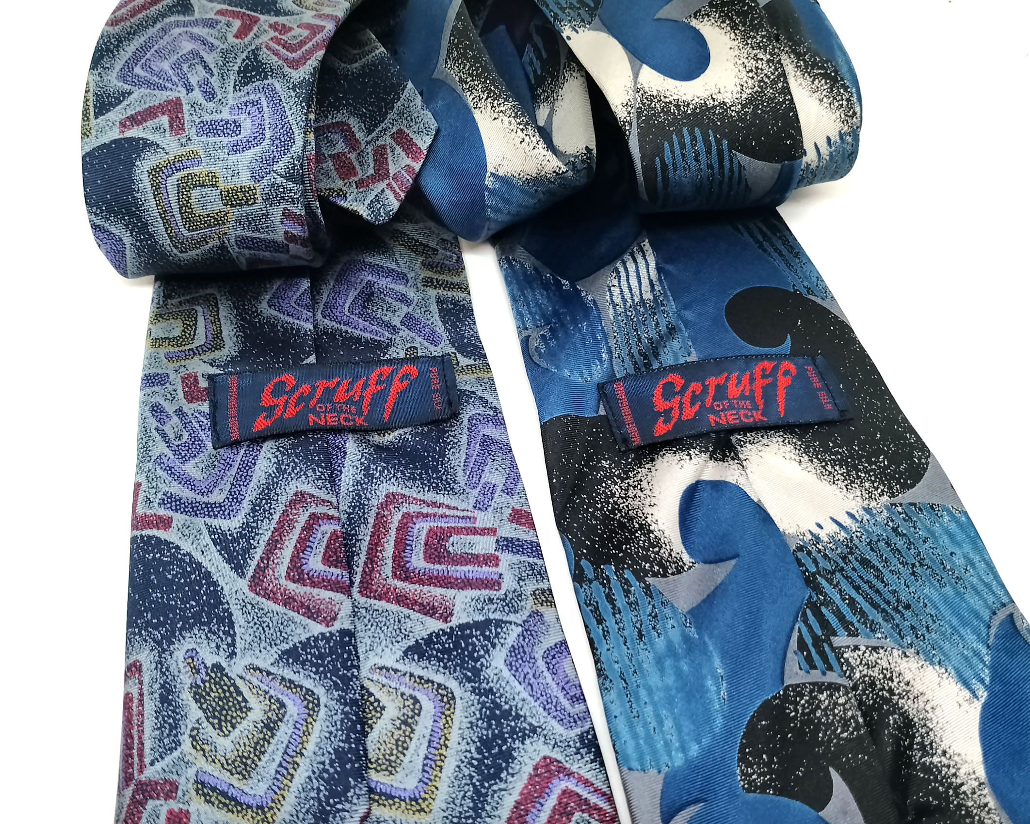 Other Pair of Vintage 1990s Scruff of the Neck Abstract Silk Ties Size ONE SIZE - 4 Thumbnail
