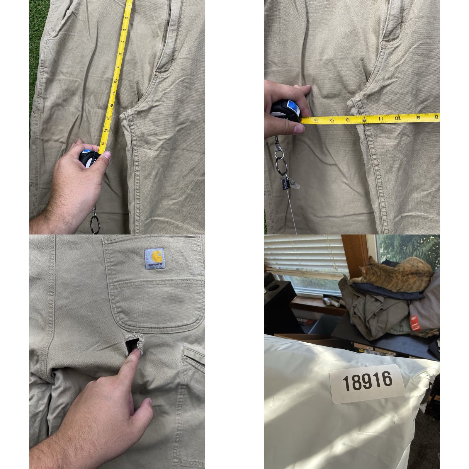 Carhartt Carhartt Pants Mens 40x34 Carpenter Canvas Beige Workwear 5-Pocket Relaxed Straight Fit Adult Regular Front Zip Button Logo 90s? (ignore) Size US 40 / EU 56 - 8 Thumbnail