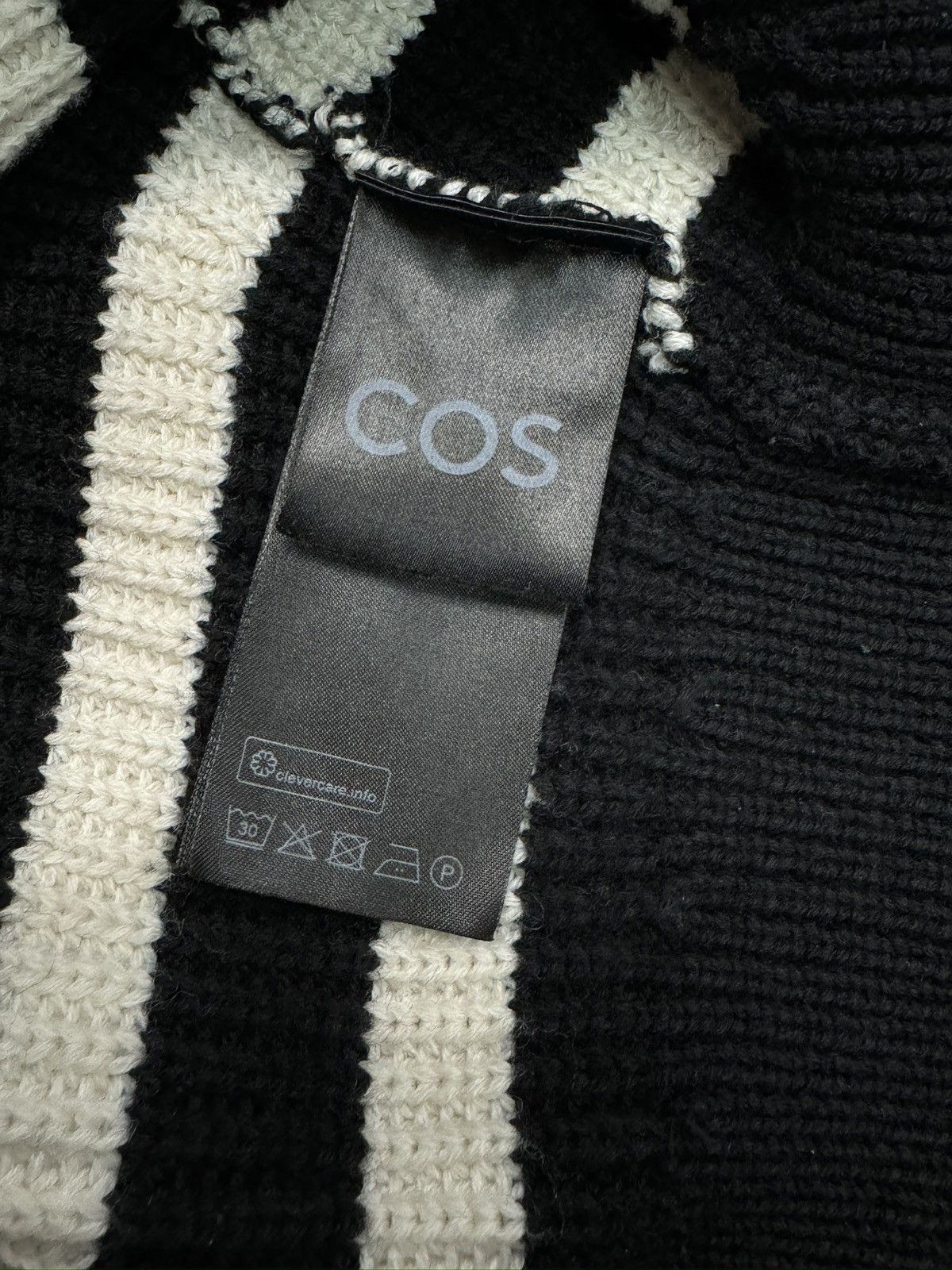 Cos CROPPED COS WOOL BLEND SWEATER KNIT BOXY COLLAR ZIP STRIPED Size US M / EU 48-50 / 2 - 6 Thumbnail