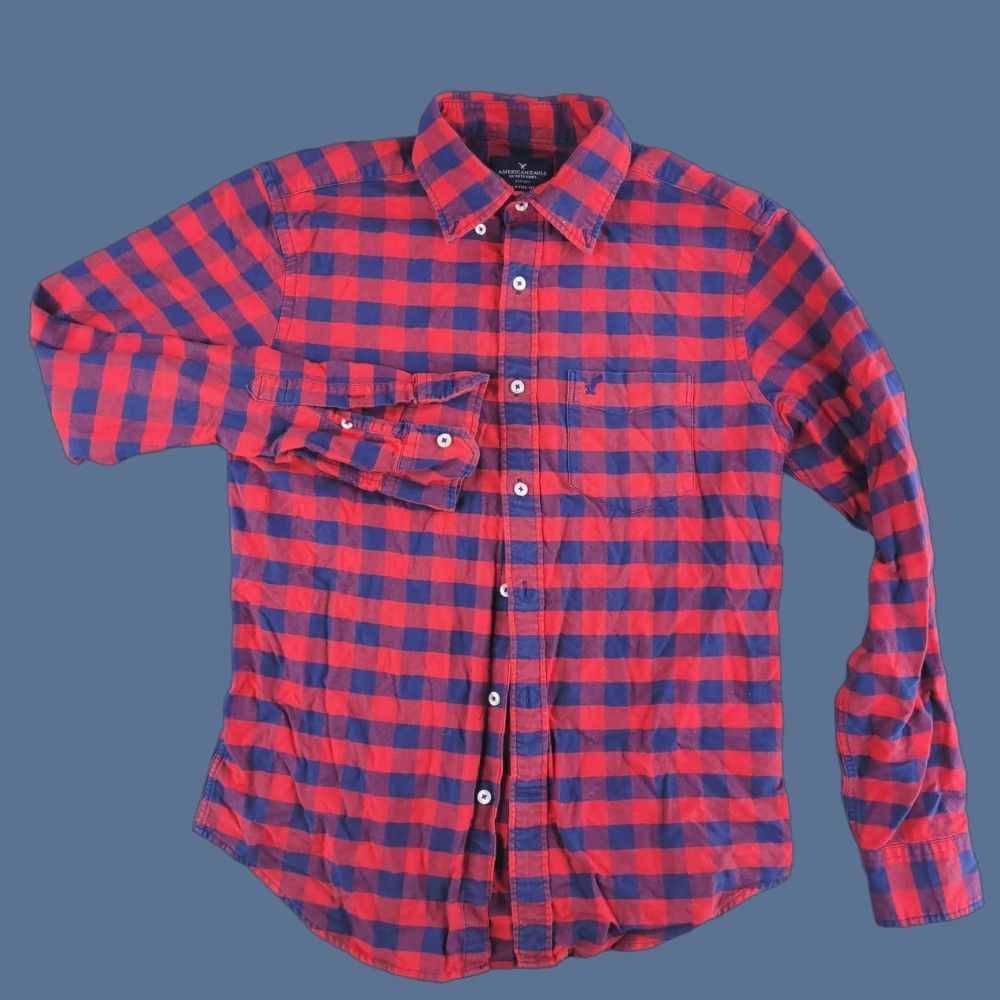 American Eagle Outfitters **American Eagle Mens Flannel Red Multicolor Button-Up Long Sleeve** User: American Eagle Mens Flannel Red Multicolor Button-Up Long Sleeve Size US S / EU 44-46 / 1 - 1 Thumbnail