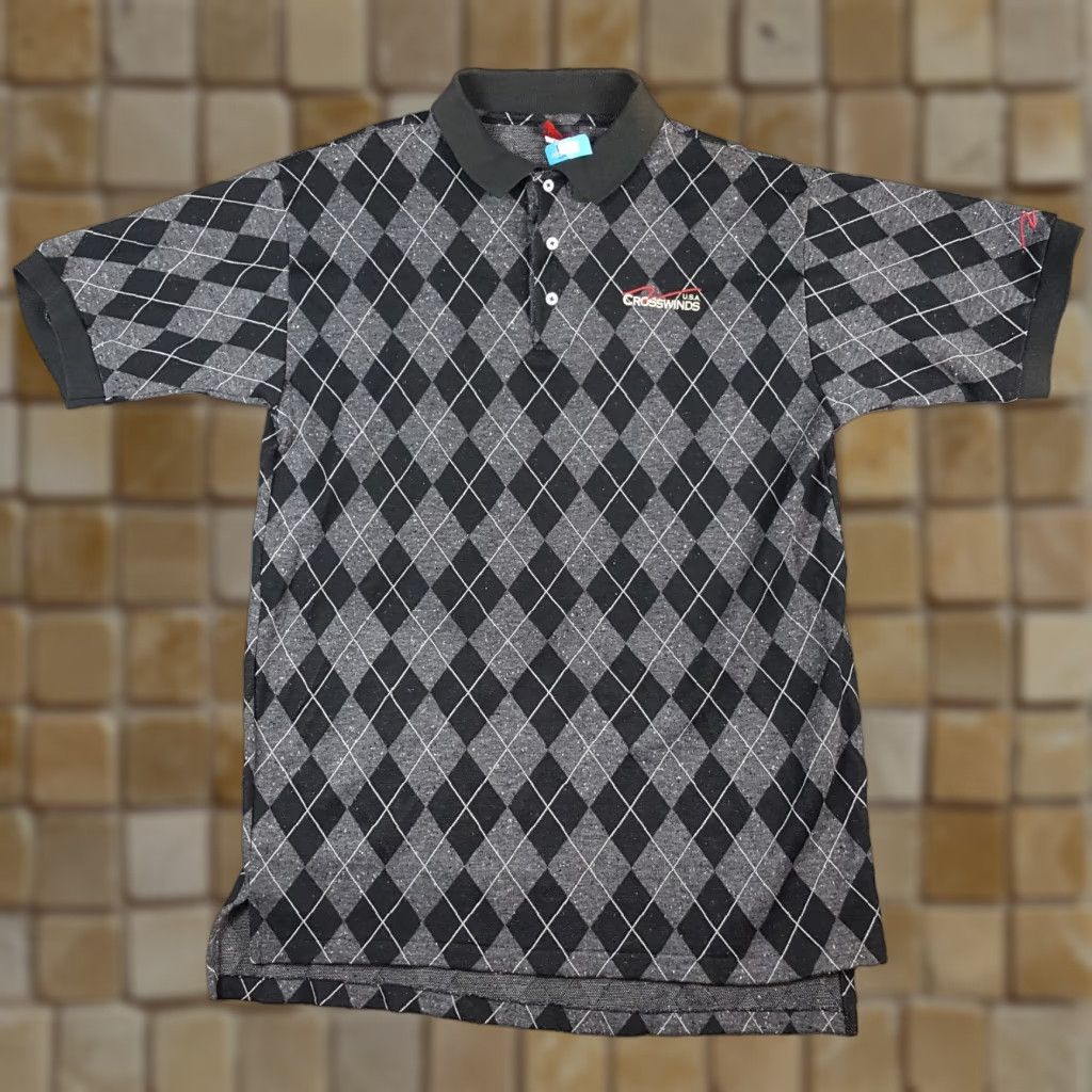 Vintage VINTAGE Cameron's Collection Polo Shirt Men M Gray Argyle Diamond Collared Button Golf Short Sleeve 90s Preppy Vintage Shirt Size US M / EU 48-50 / 2 - 1 Thumbnail