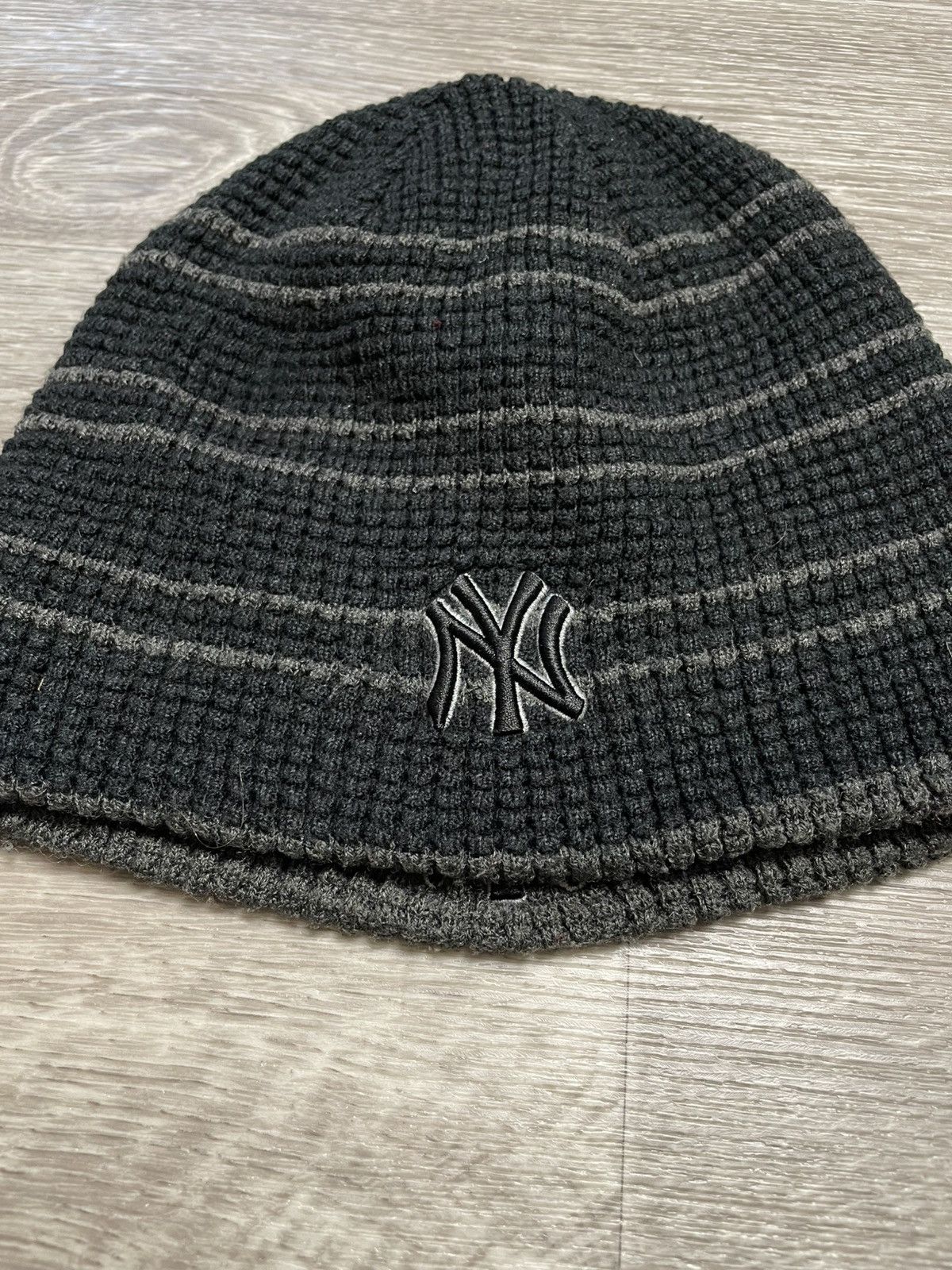 New York Yankees Vintage 00s NY Yankees Double Sided Waffle Beanie Hat Y2K OG Size ONE SIZE - 6 Thumbnail