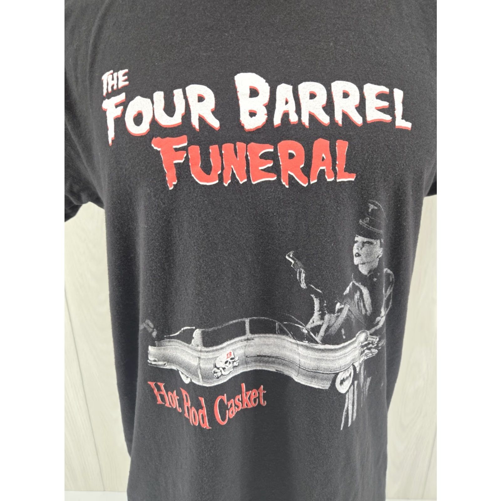 Tultex Tultex The Four Barrel Funeral Band T Shirt fabric Cotton Blend Black Solid Halloween Mens L NS Size US L / EU 52-54 / 3 - 3 Thumbnail