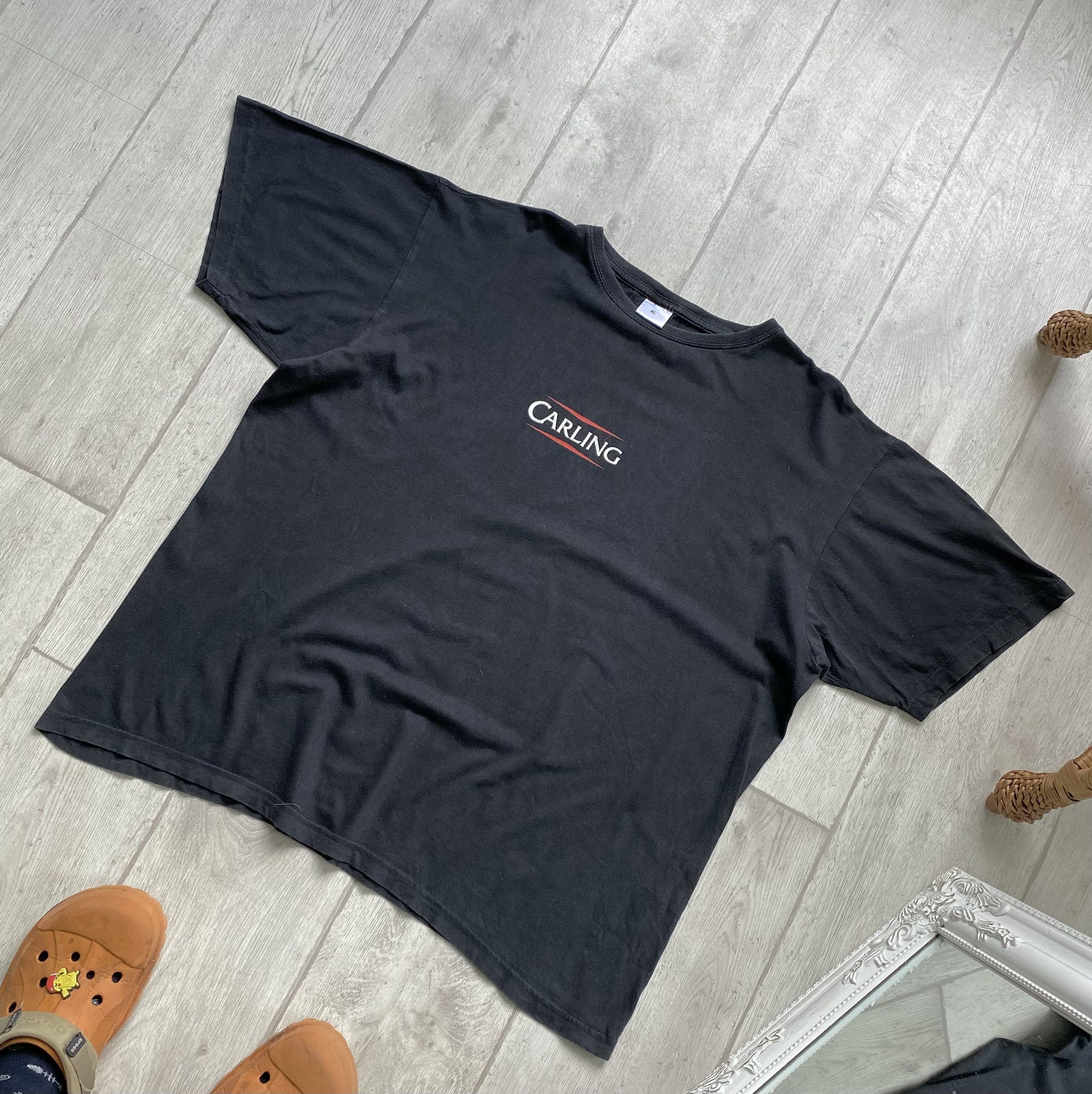 Budweiser 🍺 Vintage Beer Carling promo faded tee Center logo Size US XL / EU 56 / 4 - 6 Thumbnail