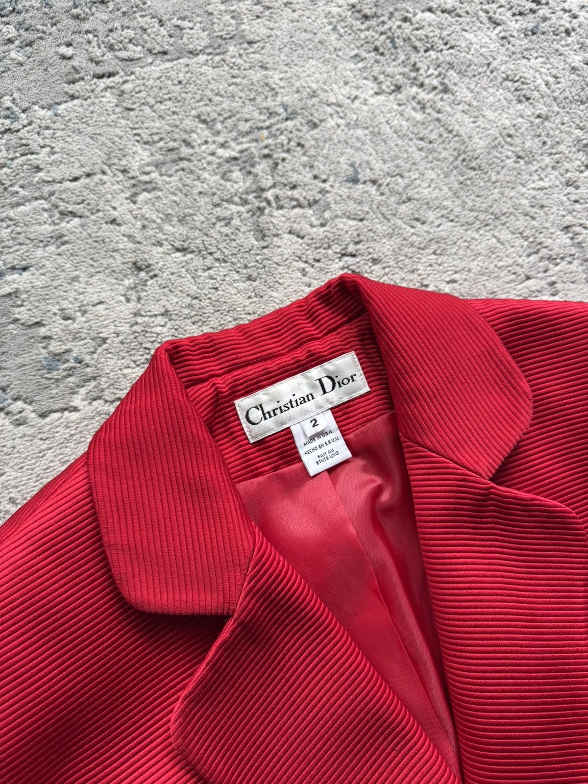 Christian Dior Monsieur Christian Dior Vintage Red Blazer Jacket Size 2 made in USA Size S / US 4 / IT 40 - 5 Thumbnail
