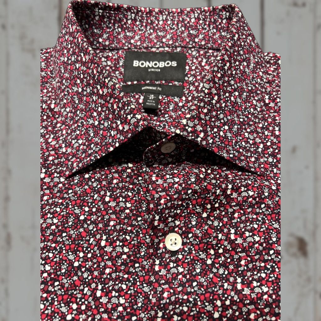 Bonobos Bonobos Men's Dress Shirt Long Sleeve Floral Pattern Stretch Red Size 18/37 Size US XXL / EU 58 / 5 - 1 Thumbnail
