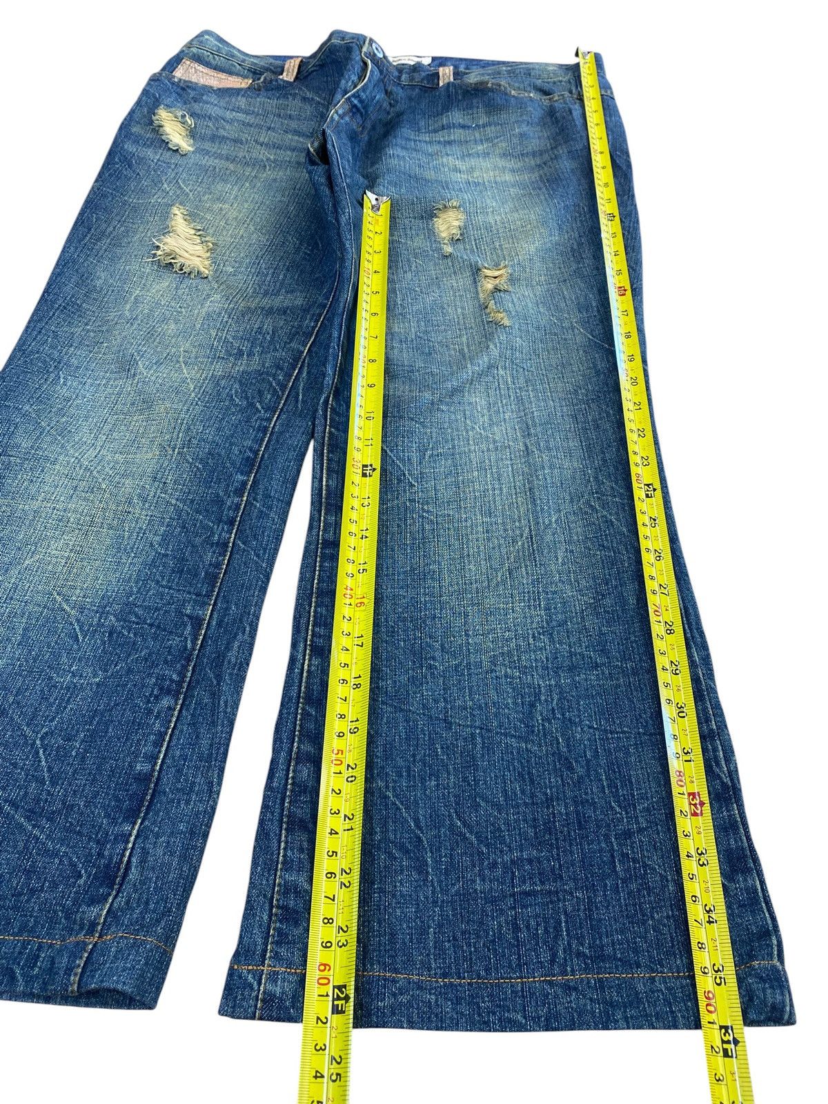 Japanese Brand Beach Sound Brand Whiskers Mud Wash Stye Loose Jeans Size US 34 / EU 50 - 7 Thumbnail