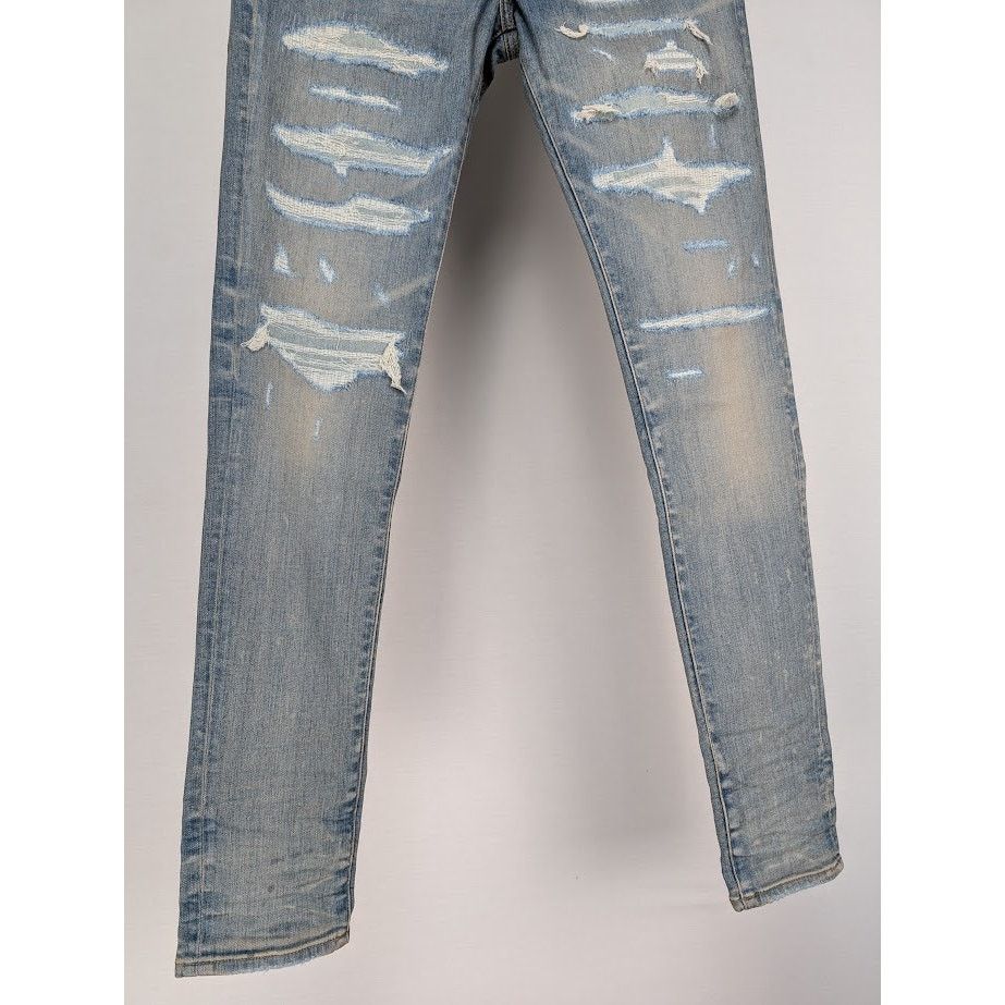 Amiri o1rshd1 Q:2 / Denim Repair Thrasher Jeans in Clay Indigo Size US 32 / EU 48 - 4 Thumbnail