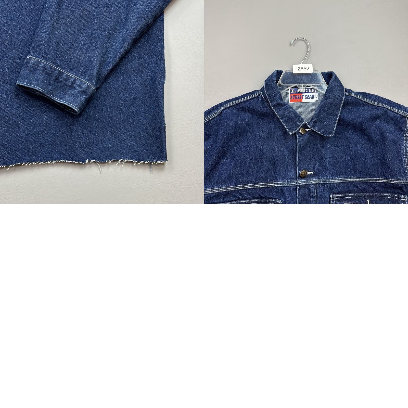 Denime Vintage Loco Street Gear Jacket Mens XL Dark Denim Hip Hop Street Wear 90s Y2K Size US XL / EU 56 / 4 - 10 Thumbnail