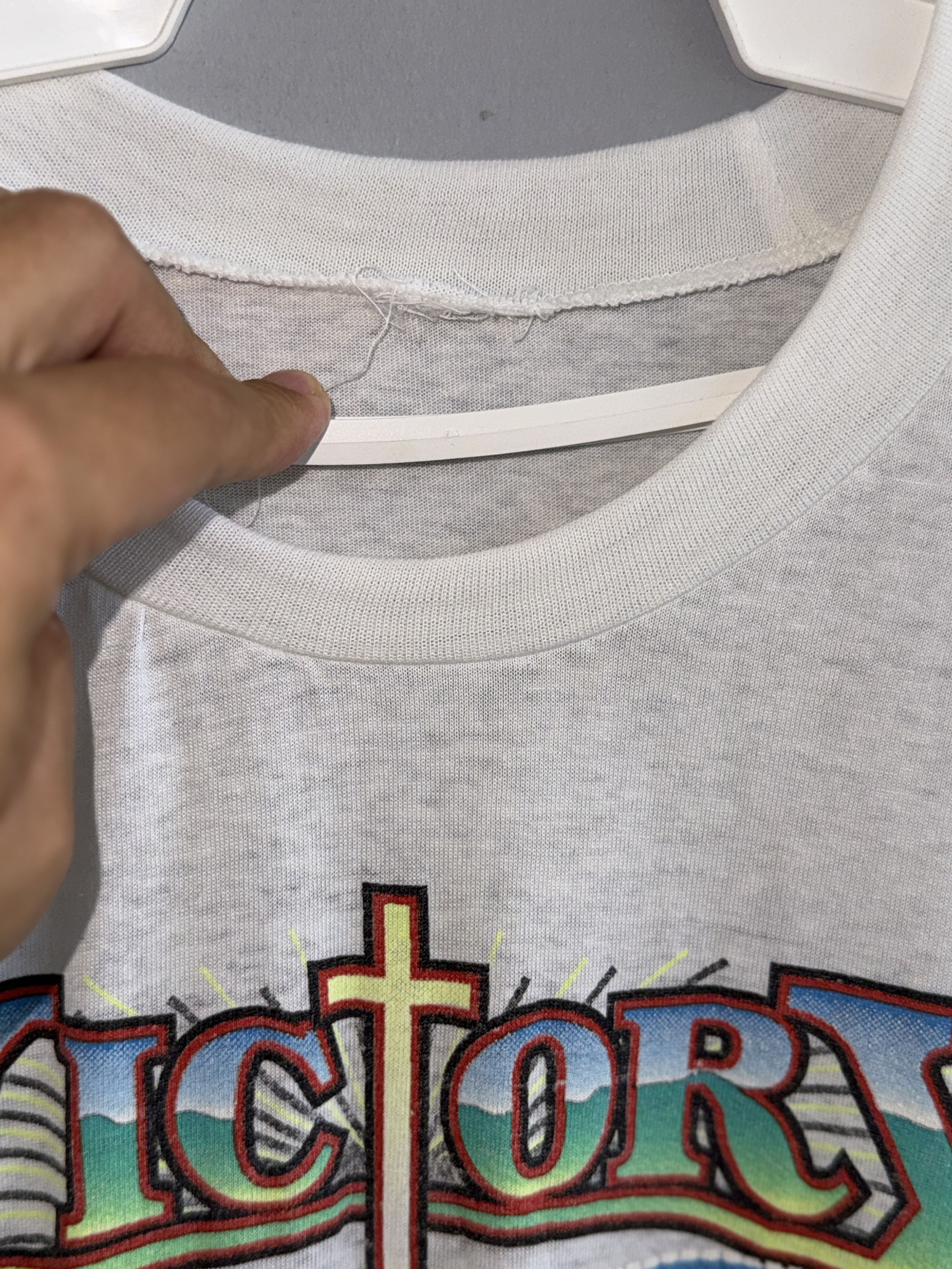 Vintage Shepherd Lutheran Church VICTORY IN JESUS Vintage T-Shirt Size US L / EU 52-54 / 3 - 4 Thumbnail