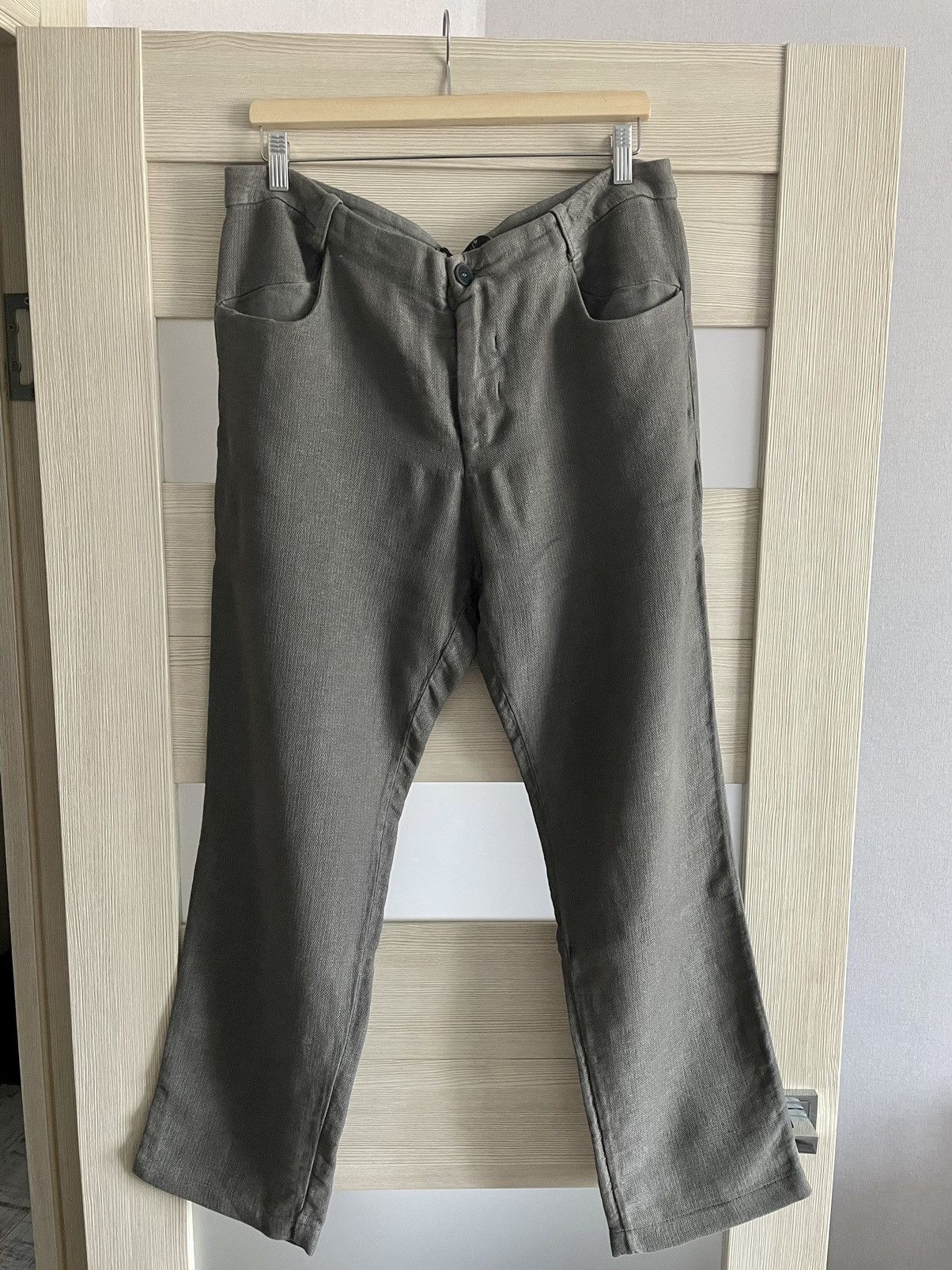 image of Transit x Transit Uomo Stretch Linen Cotton Pant Trousers Size M in Grey, Men's