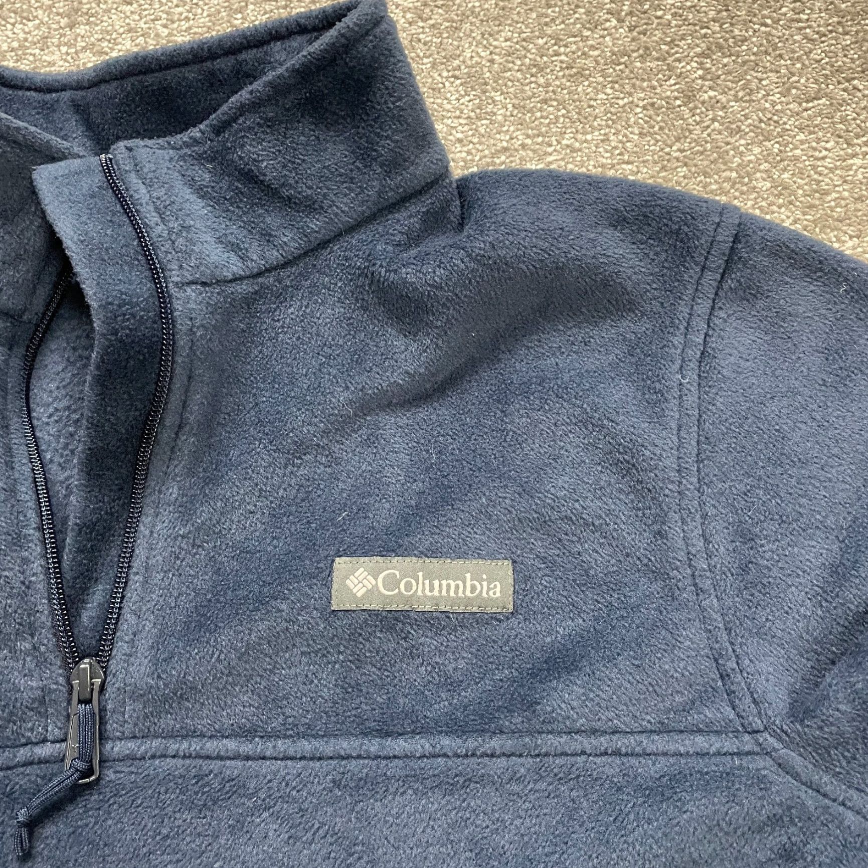 Vintage Columbia Jacket Mens Large Dark Blue Zip Up Fleece Stand-Up Collar Outdoor Size US L / EU 52-54 / 3 - 4 Thumbnail