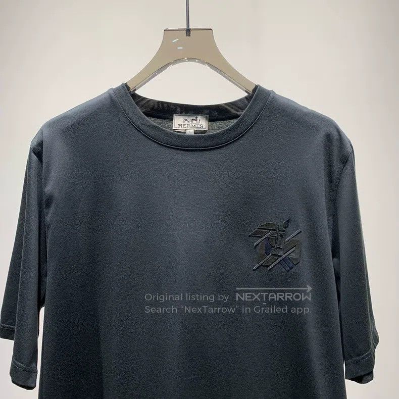 Hermes Hermes Front Patched Dark Short Sleeve T-Shirt Size US L / EU 52-54 / 3 - 3 Thumbnail