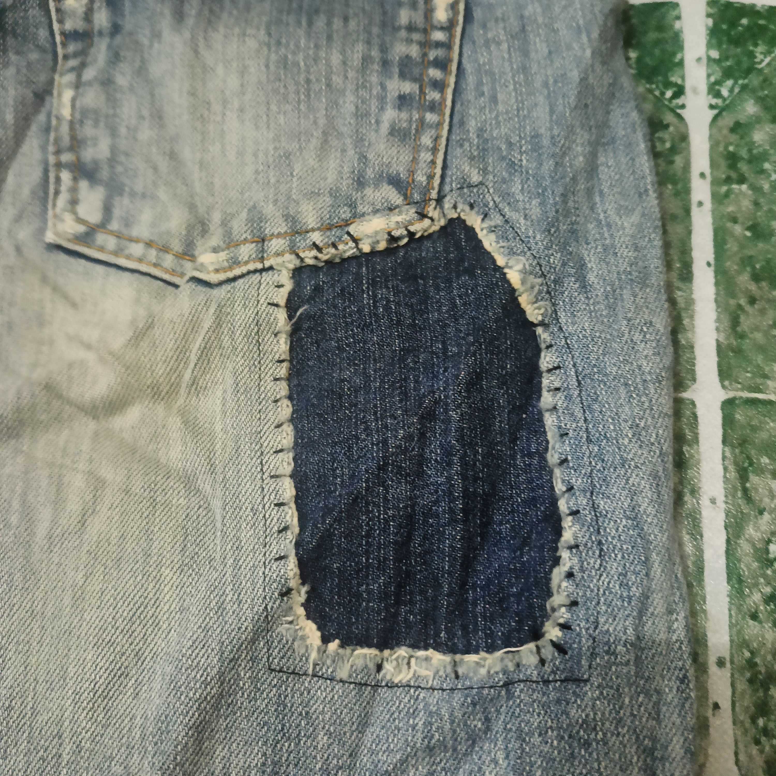 Ends Repair Rare Antgauge distressed denim patchwork design double waist Size US 28 / EU 44 - 14 Thumbnail