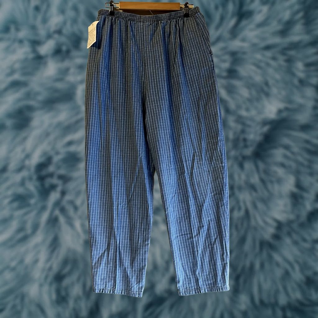 Vintage Teddi Pajama Pants Plaid Blue Women’s Size 16 Sleepwear Bottoms, Regular, Womens Size 38" / US 16 / IT 52 - 1 Thumbnail