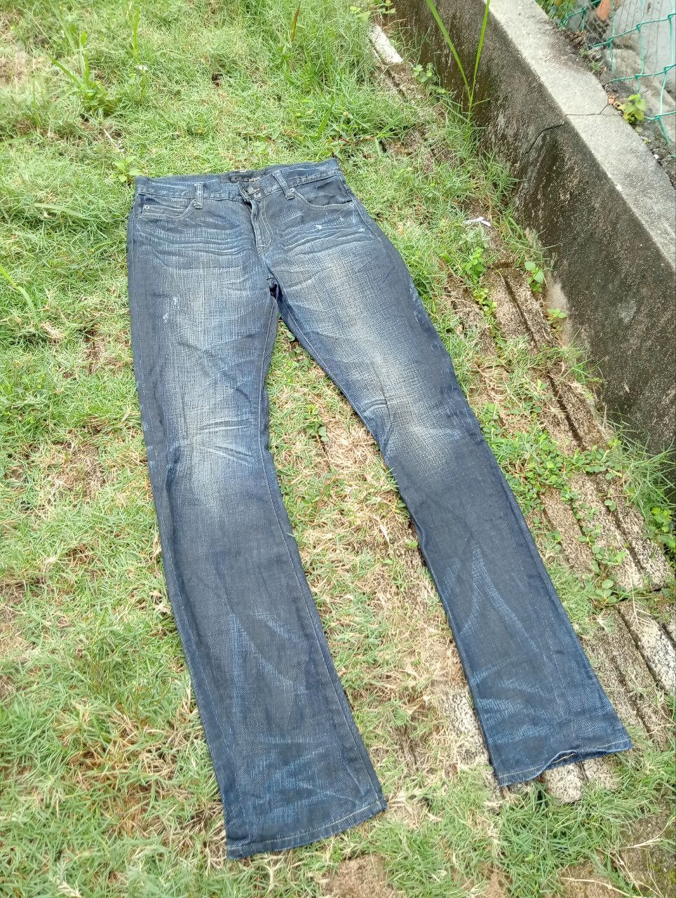 If Six Was Nine Vintage Schlussel Japan Distressed Look Jeans Size US 31 - 3 Thumbnail