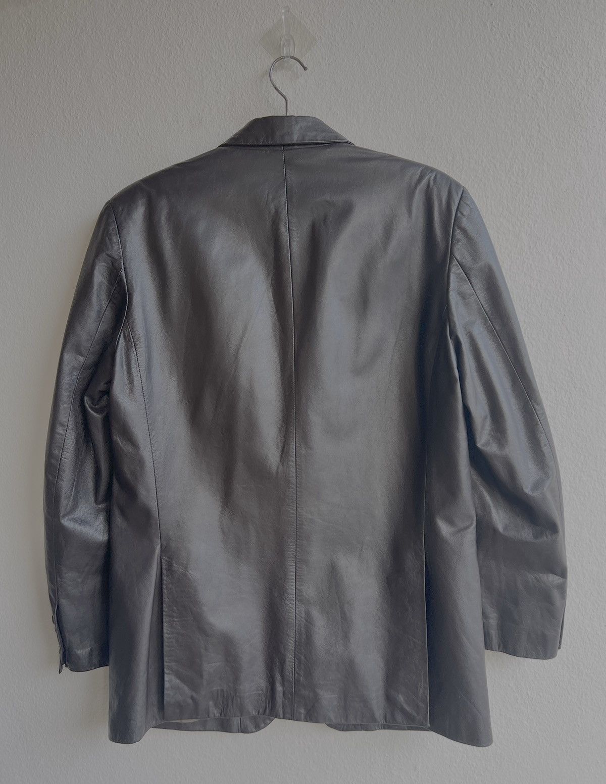 Calvin Klein Vintage CK Calvin Klein Italy Leather Coat Blazer Jacket Size US M / EU 48-50 / 2 - 2 Thumbnail