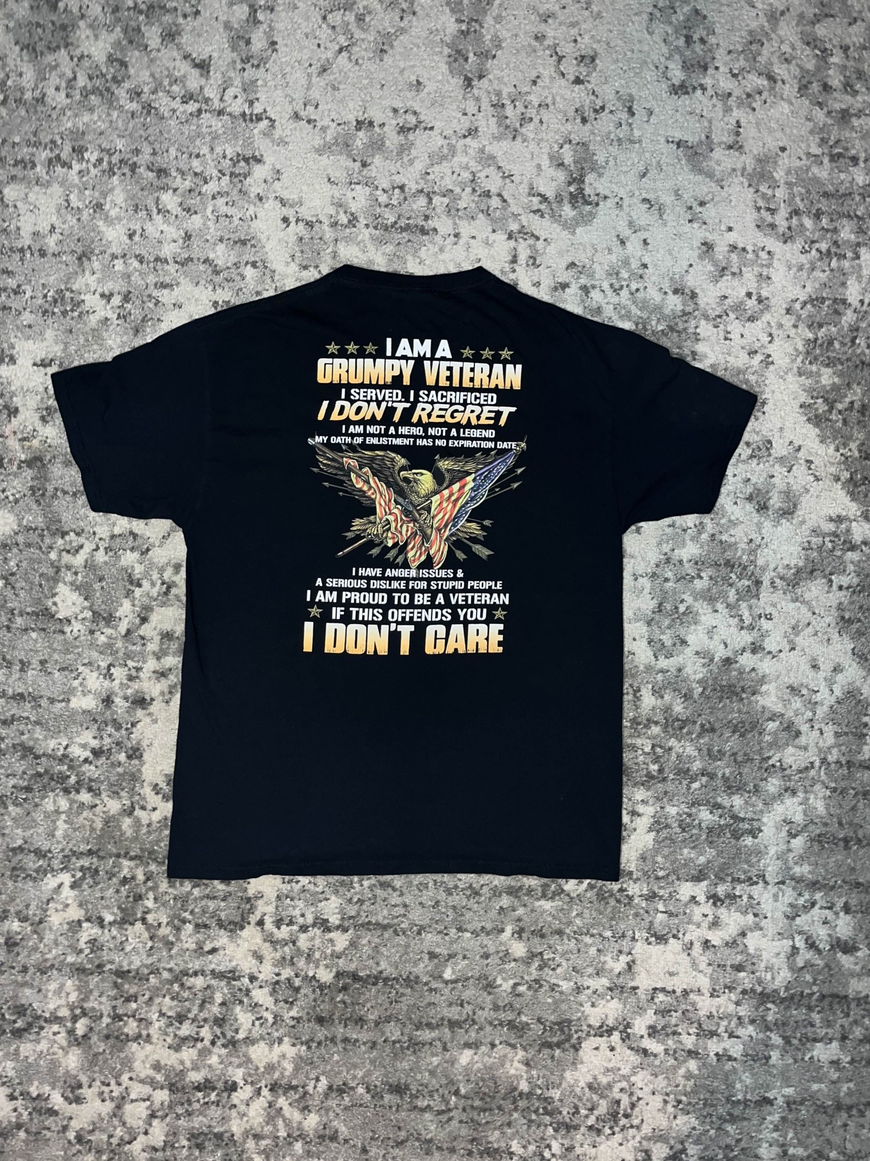 Vintage Funny I Am A Grumpy Veteran Shirt Size US L / EU 52-54 / 3 - 2 Thumbnail