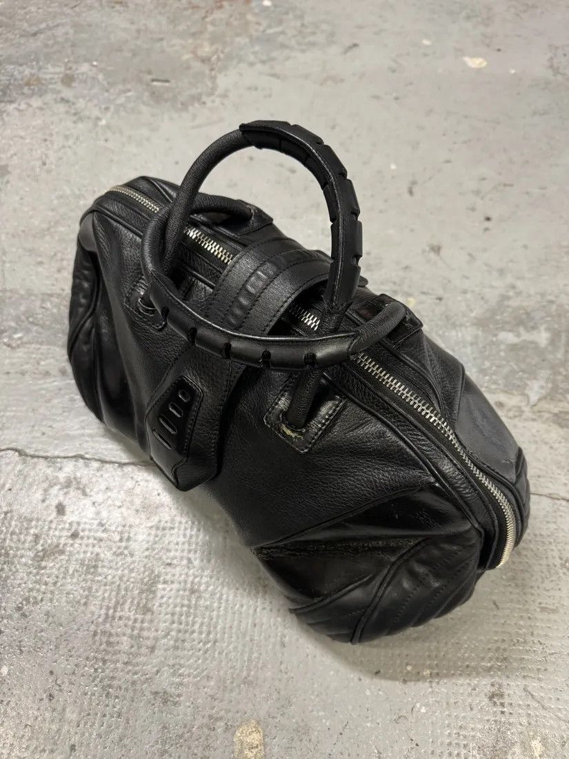 Jean Paul Gaultier × Vintage 2000s Jean Paul Gaultier Ballistic Black Reinforced Leather Handle Bag Size ONE SIZE - 12 Thumbnail