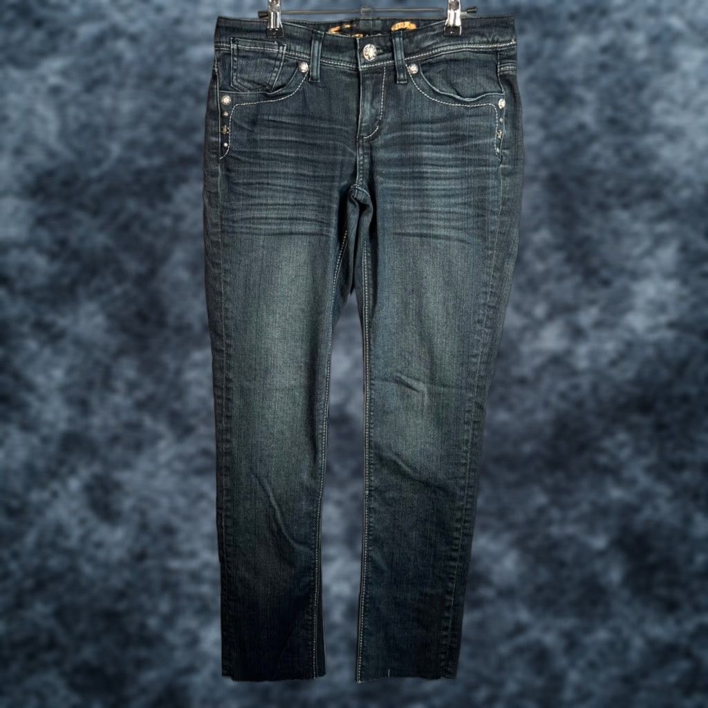 Vintage SEVEN7 Womens Jeans - Denim Slim Fit Low Rise Tapered Blue 31in Inseam Size 4 Regular Adults"} Size 27" / US 4 / IT 40 - 1 Thumbnail