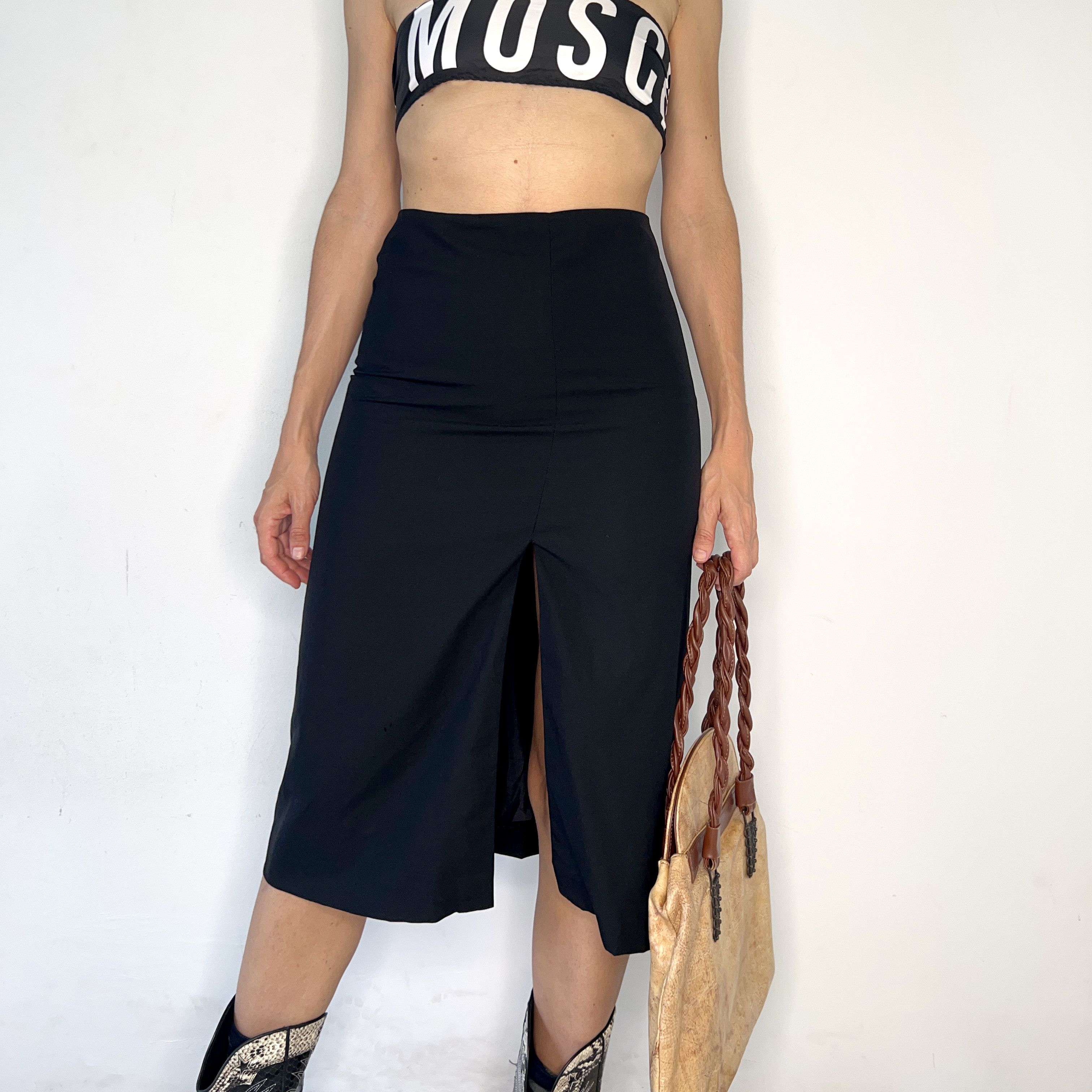 Jil Sander Jil Sander black pencil high waisted slit skirt Size 27" / US 4 / IT 40 - 1 Thumbnail