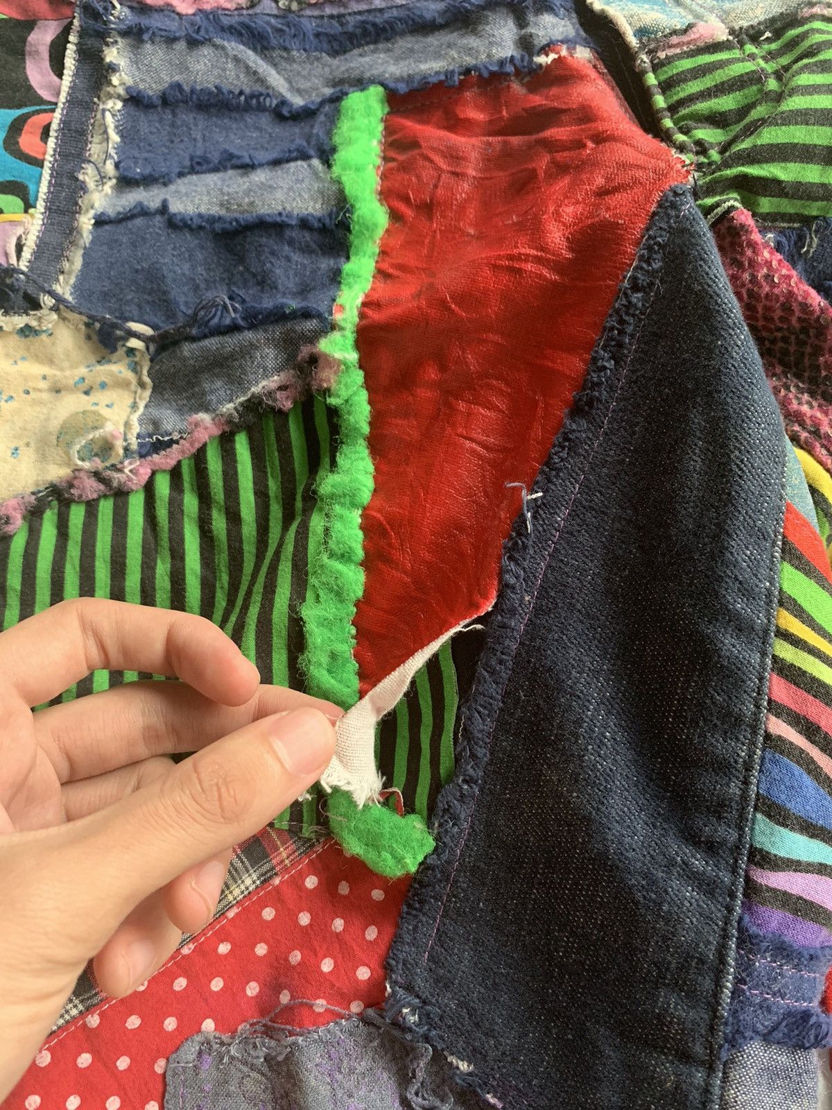 If Six Was Nine × Japanese Brand FLARE PATCHWORK HANDMADE HIPPIES STYLE REWORK INSANE PANTS🌈 Size US 32 / EU 48 - 18 Thumbnail