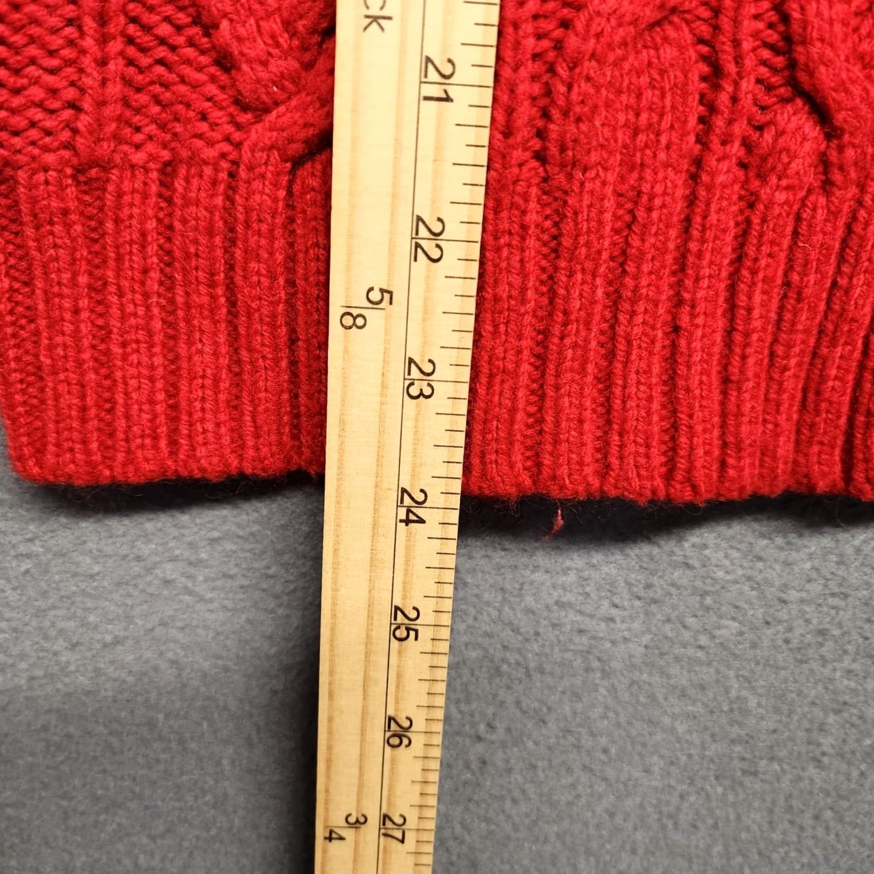 Ralph Lauren VINTAGE Ralph Lauren Sweater Womens Large Petite Red Cable-Knit Turtleneck Wool Blend Pullover Long Sleeve Womens Men’s? Size L / US 10 / IT 46 - 6 Thumbnail