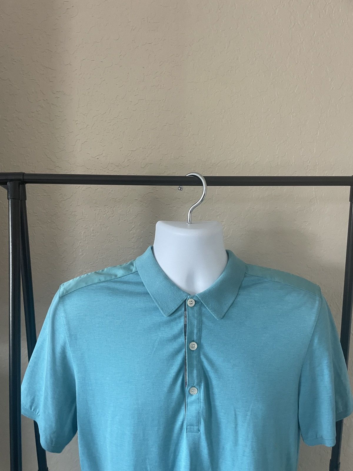 Burberry Burberry Brit 3 Button SS polo Knit w/ plaid Size US M / EU 48-50 / 2 - 3 Thumbnail