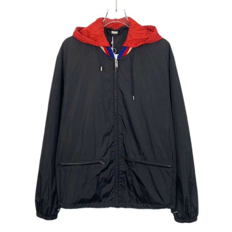 Gucci Black logo printed hooded zipper jacket 2501-Nextarro