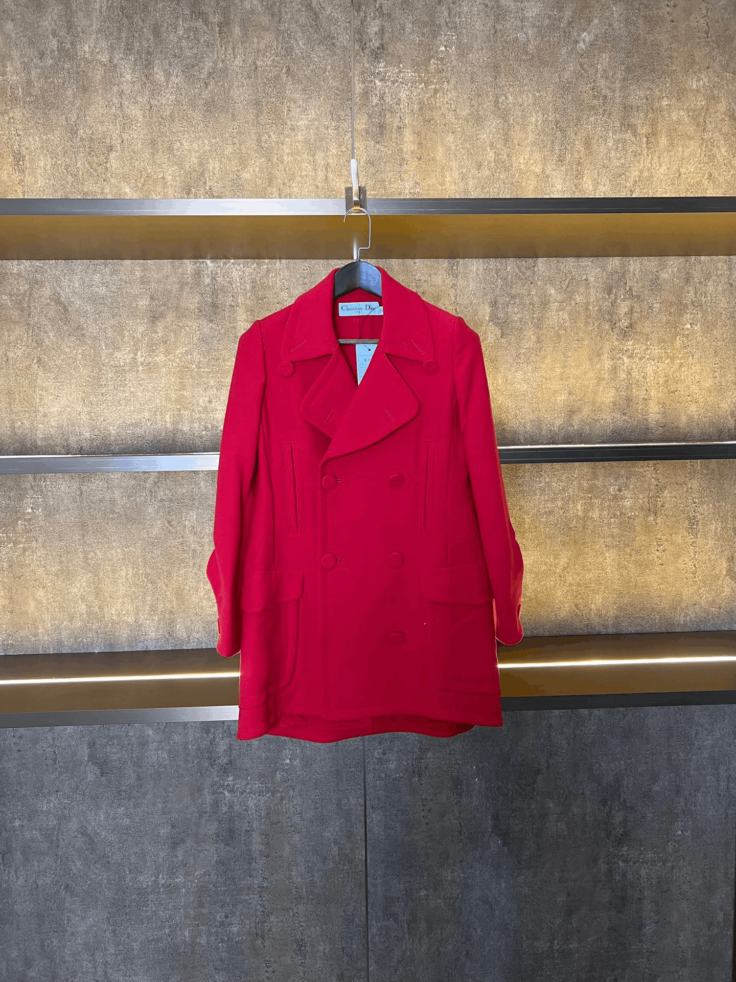 Dior Dior Red Wool Double-Breasted Coat Size XS / US 0-2 / IT 36-38 - 1 Thumbnail