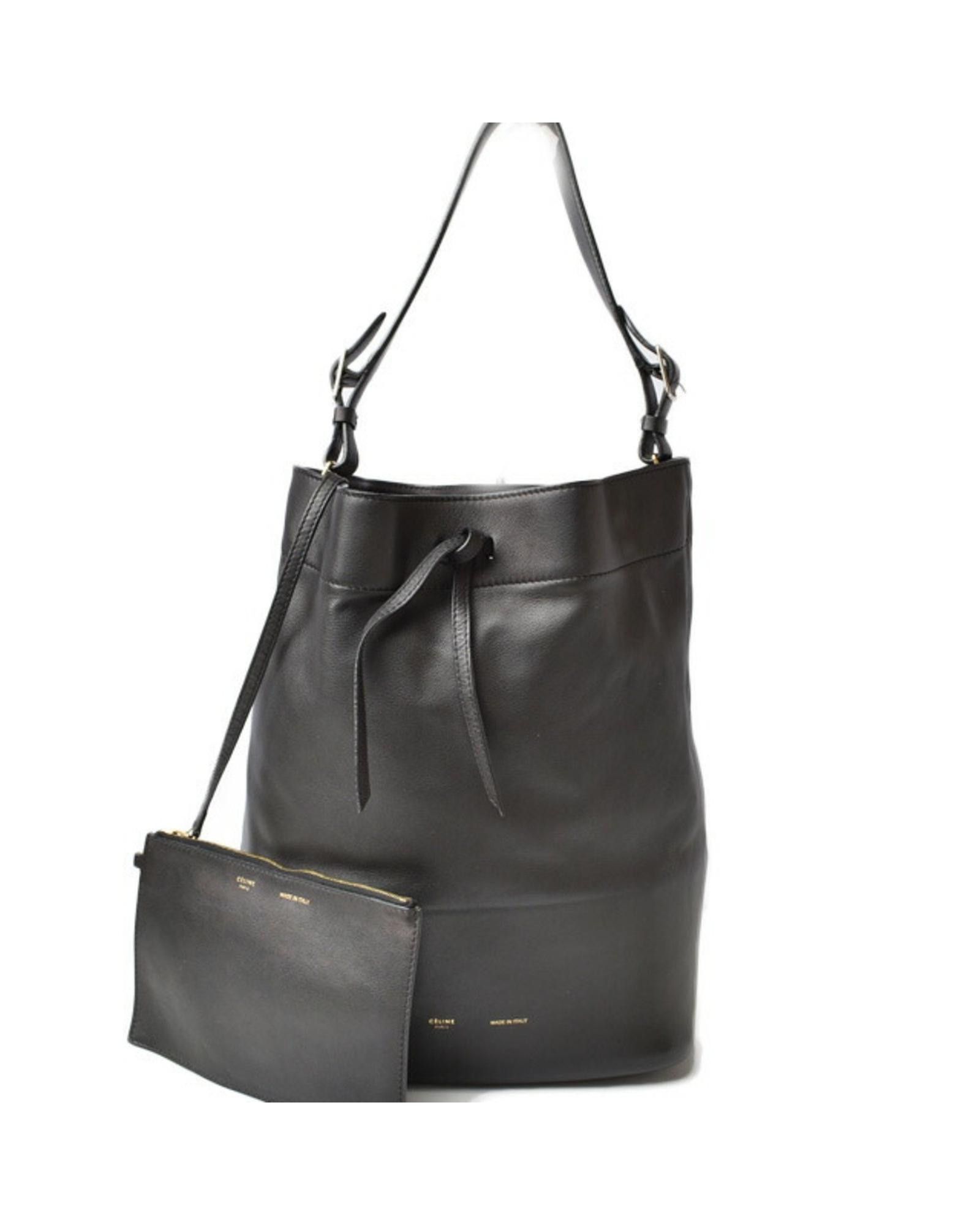 image of Elegant Black Leather Celine Bag, Women's
